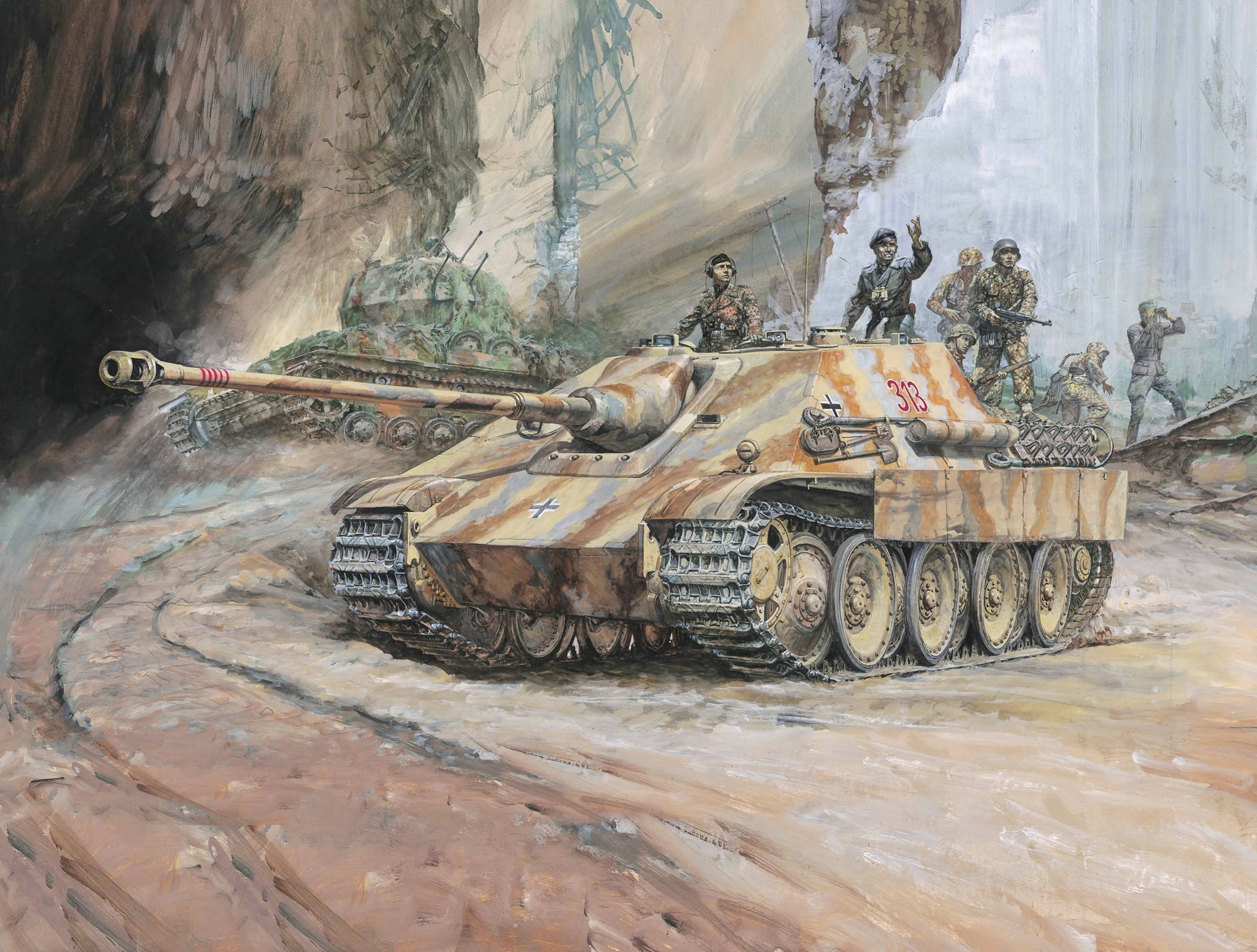brown military tank painting, figure, the second world, the Germans