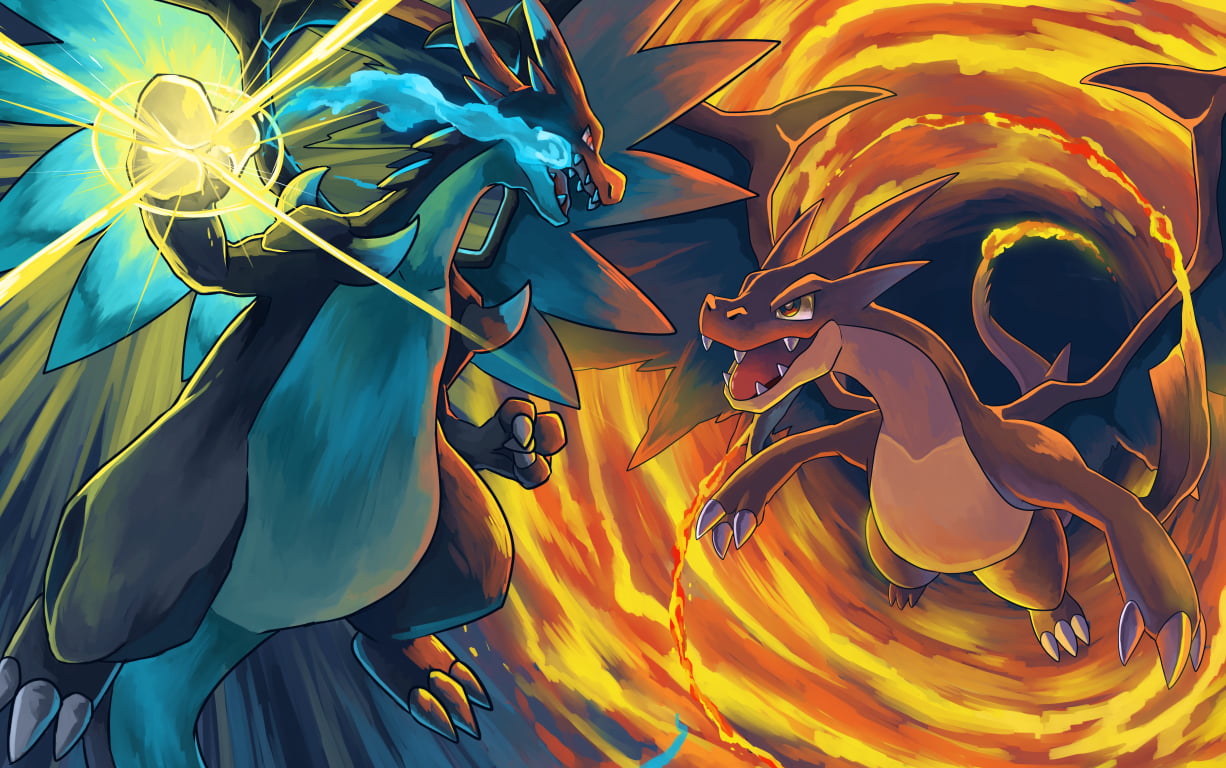 Pokemon illustration, Pokémon, Charizard, anime, abstract, backgrounds