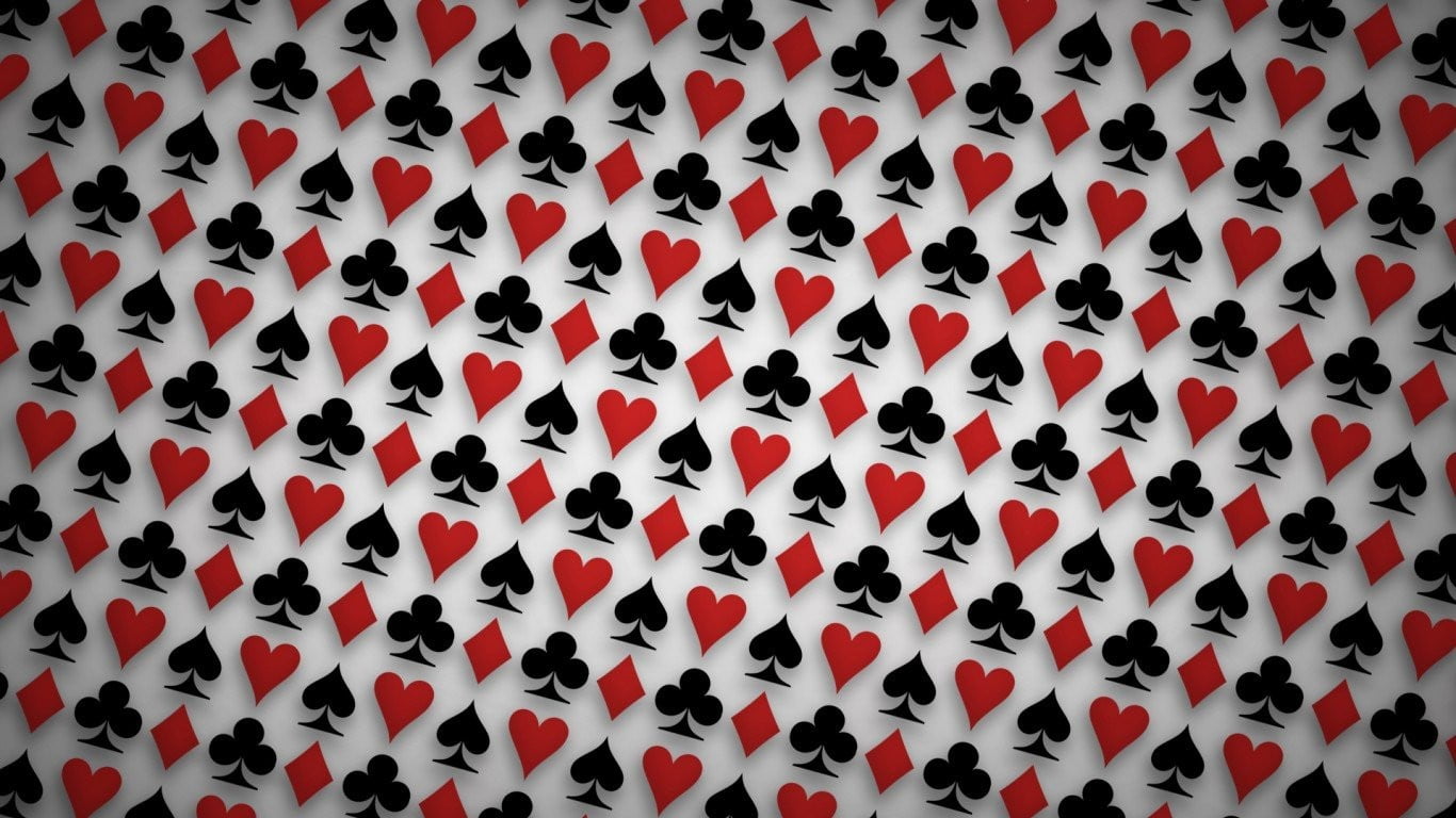 playing card-themed artwork, heart, spades, playing cards, pattern