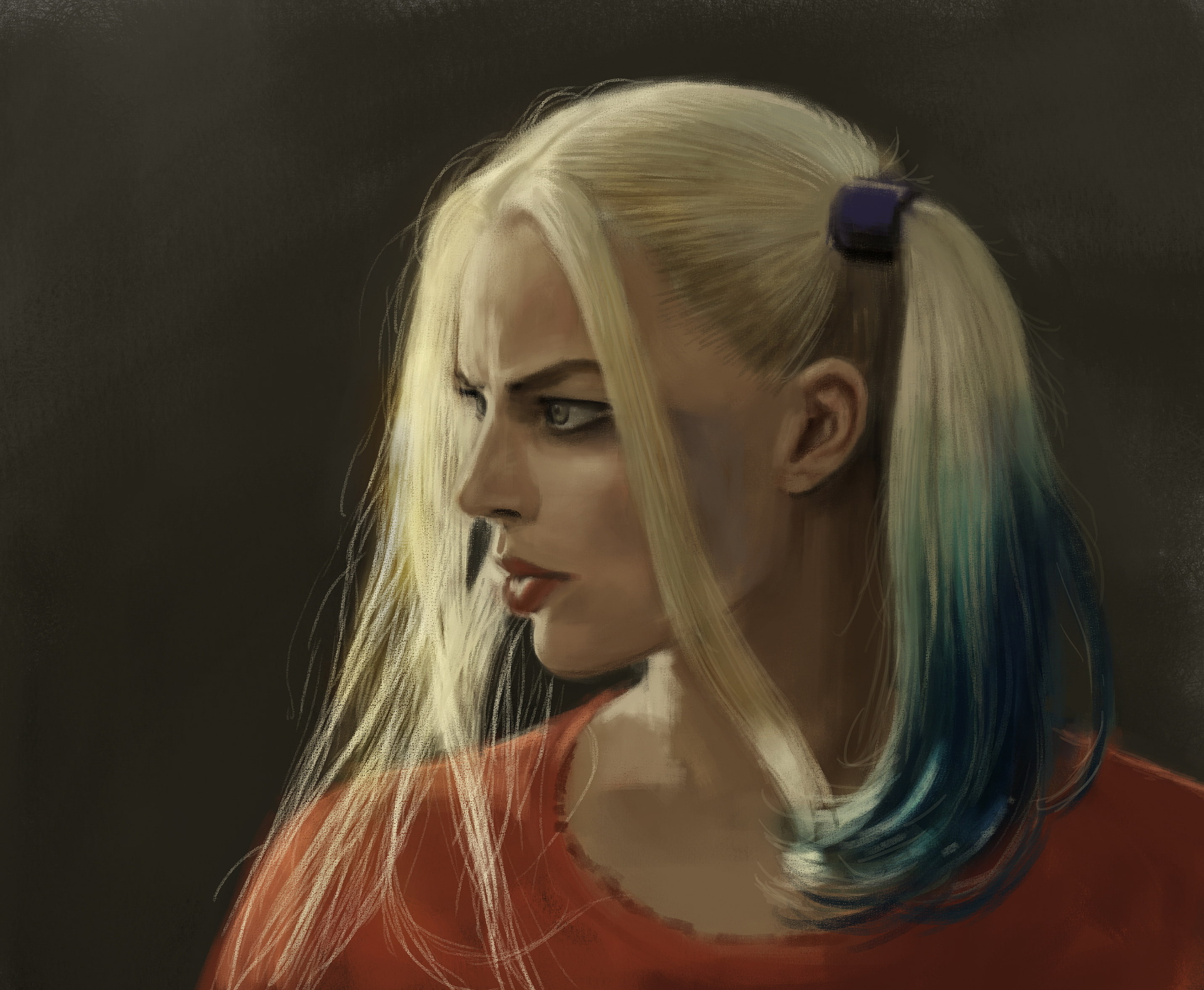 Movie, Suicide Squad, Artistic, Blonde, Harley Quinn, Twintails