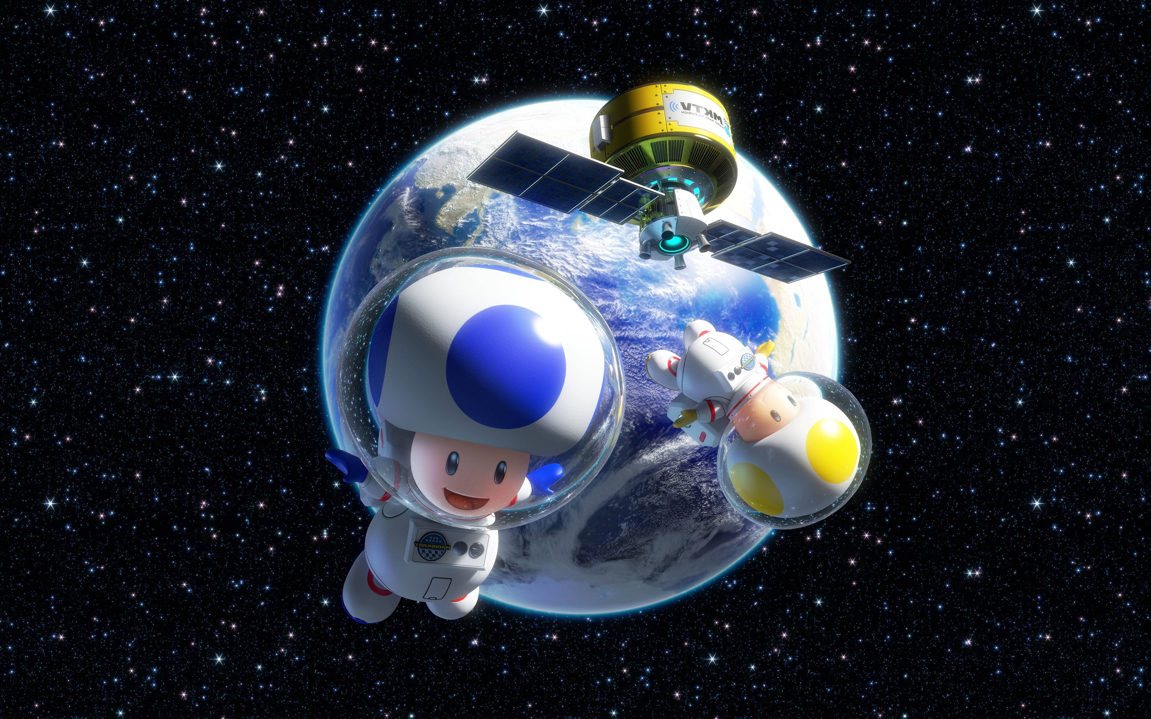 astronaut, Earth, Mario Kart 8, Nintendo, space, Toad (character)