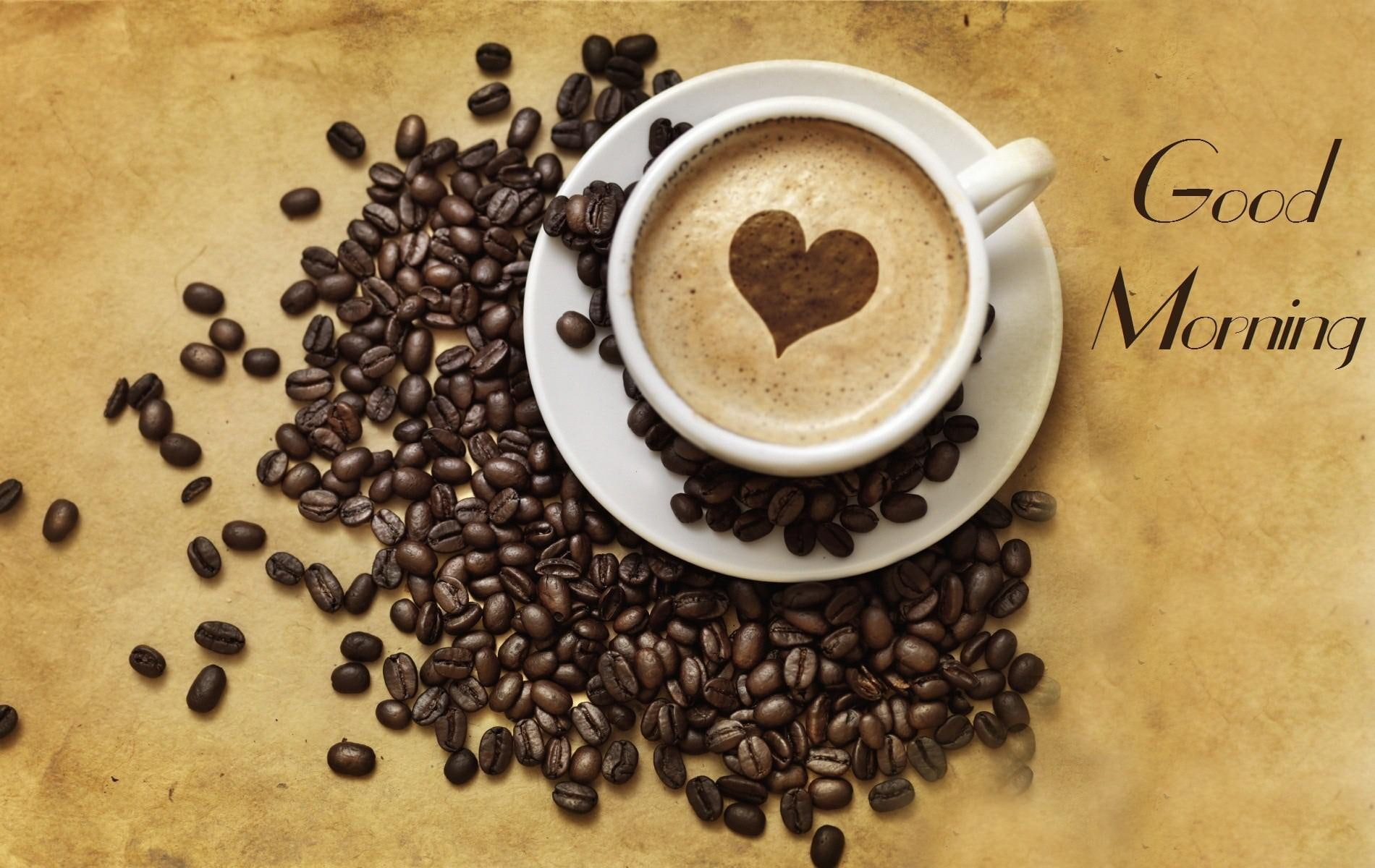 Good Morning With Coffee Heart, love
