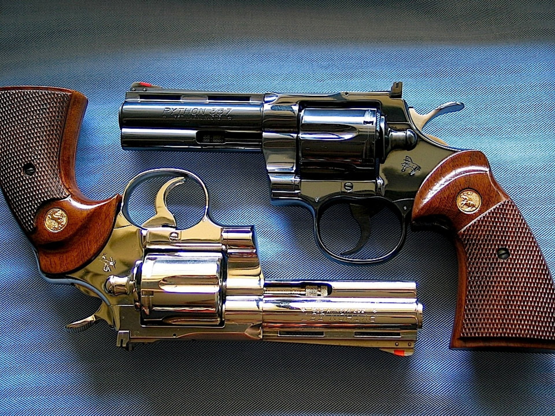Weapons, Colt Python Revolver, gun, handgun, indoors, still life