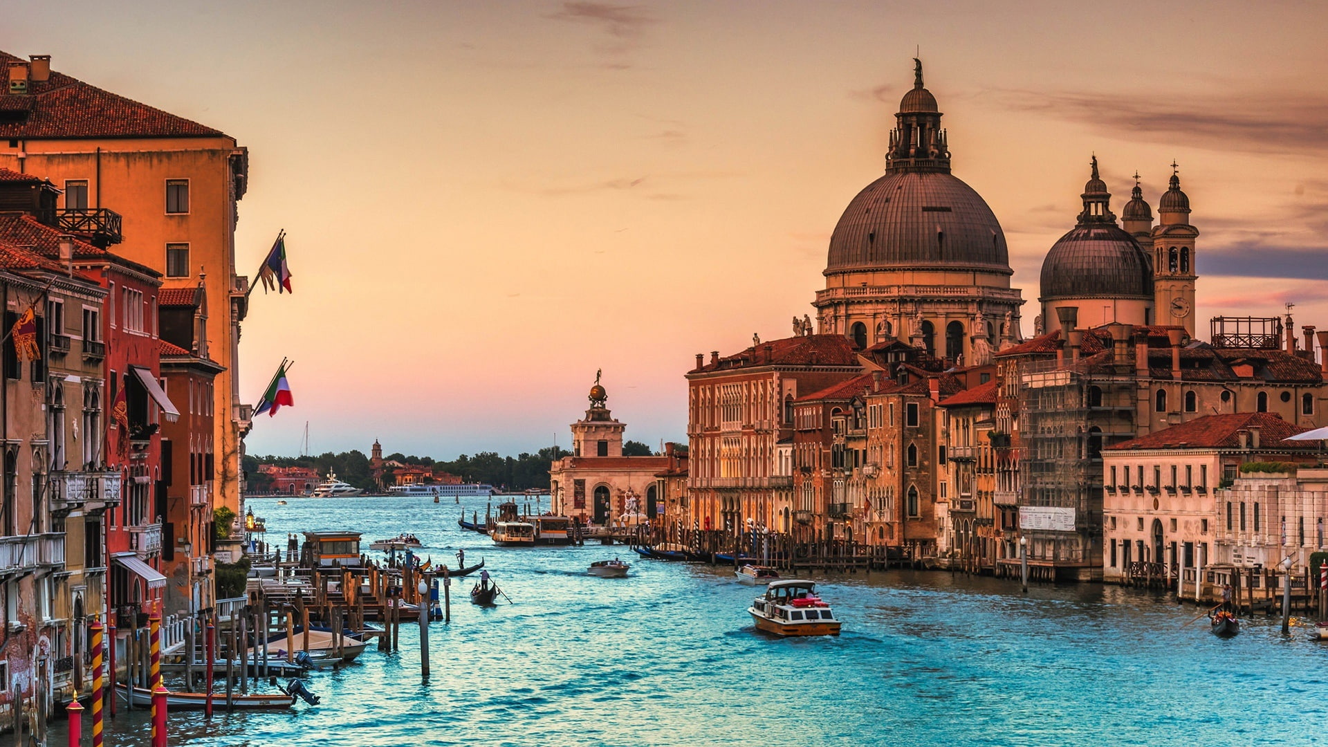 venice, italy, canal, grand canal, sunset, europe, canal grande