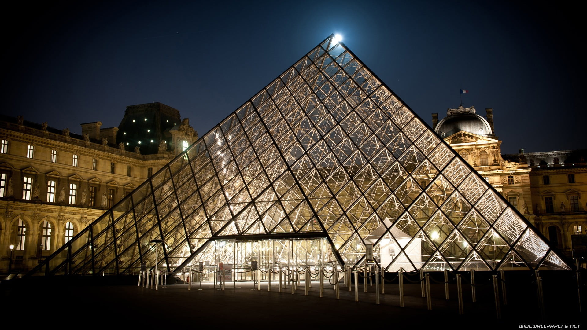 Louvre, Paris, France, pyramid, architecture, museum, night, built structure