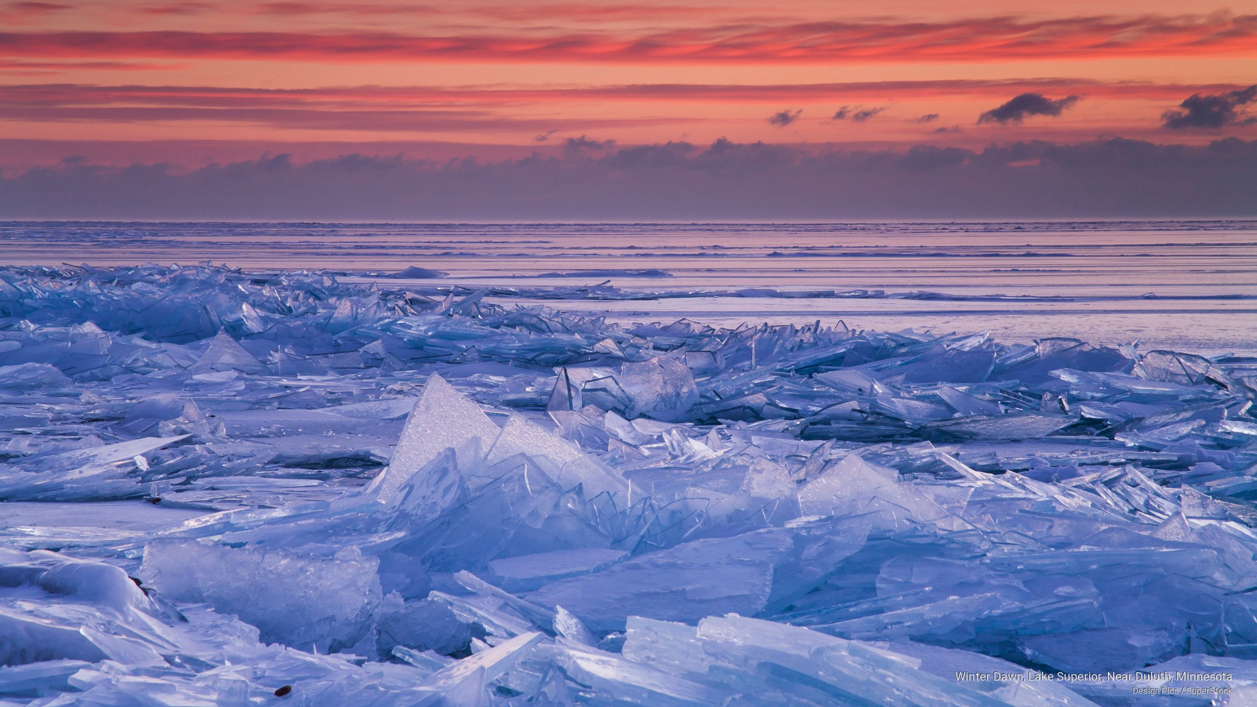 Winter Dawn, Lake Superior, Near Duluth, Minnesota