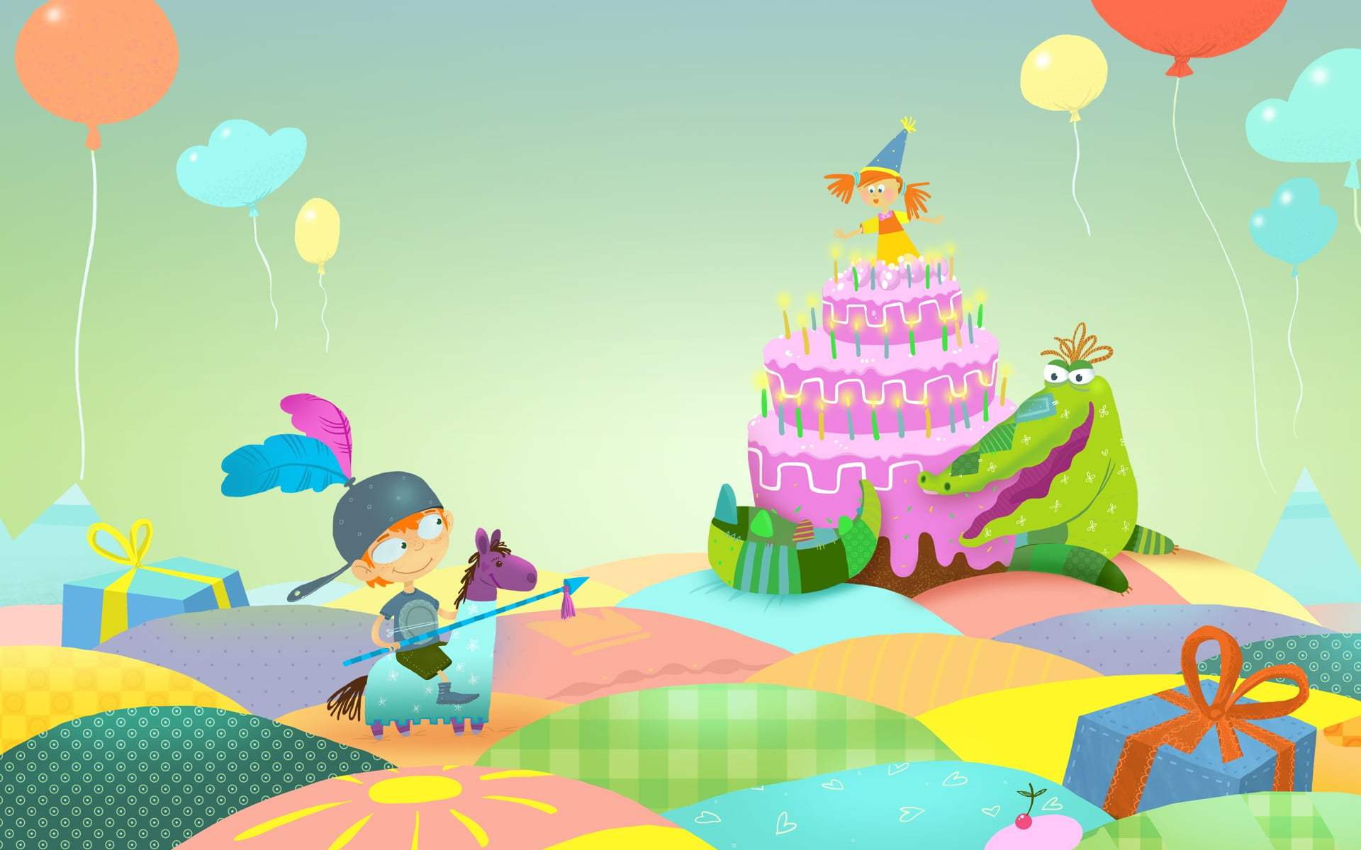Holiday, Birthday, Balloon, Boy, Cake, Child, Gift, Girl, Princess