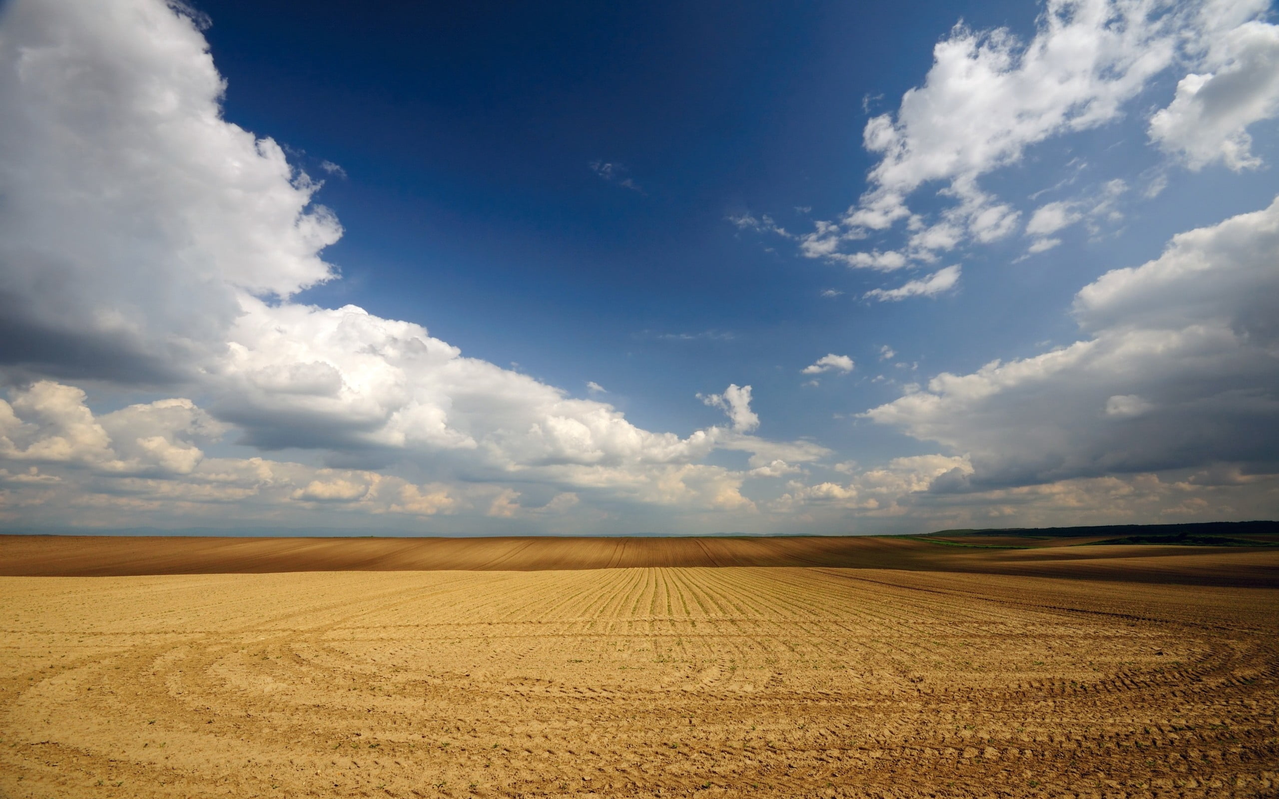 barren land, field, autumn, lines, patterns, agriculture, clouds