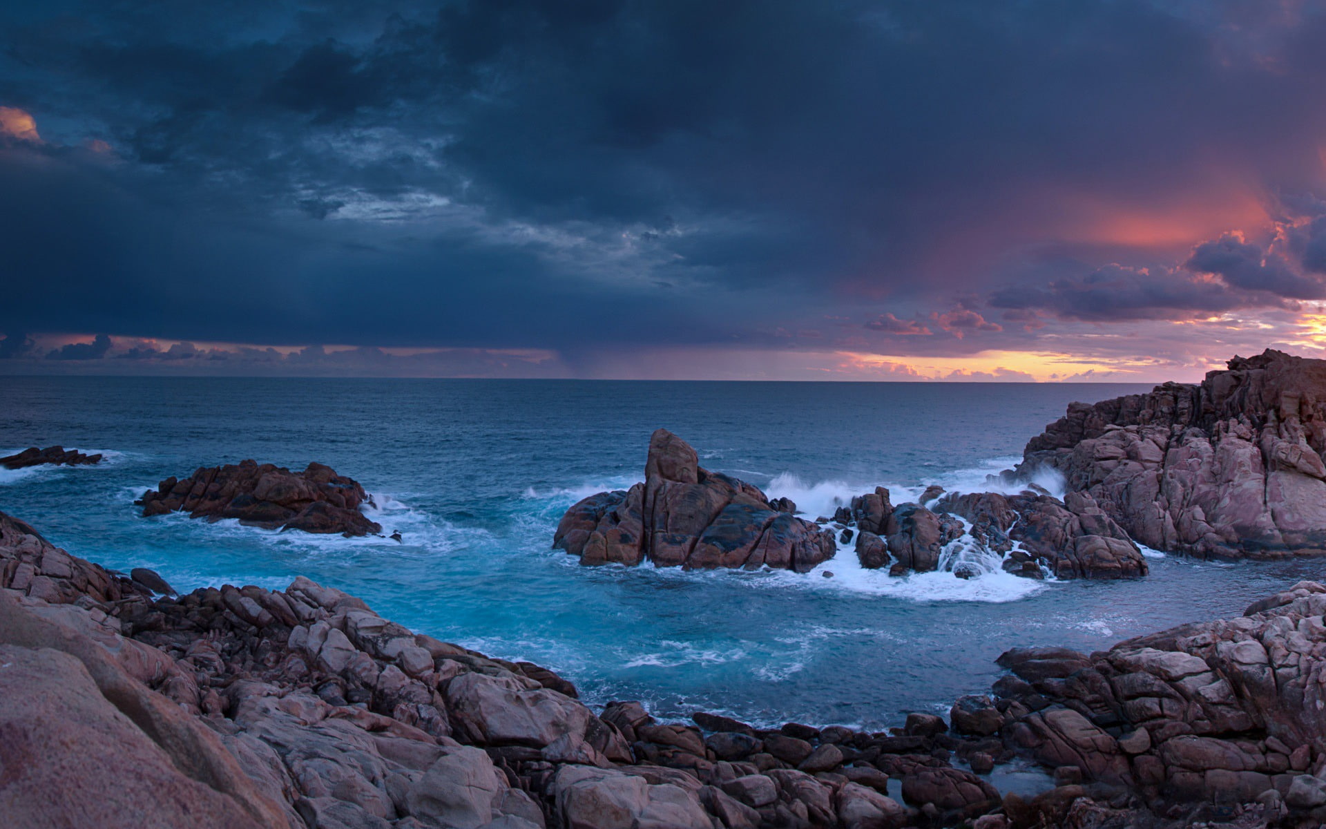 Sunset time rocks western australia-Nature scenery.., sea, water