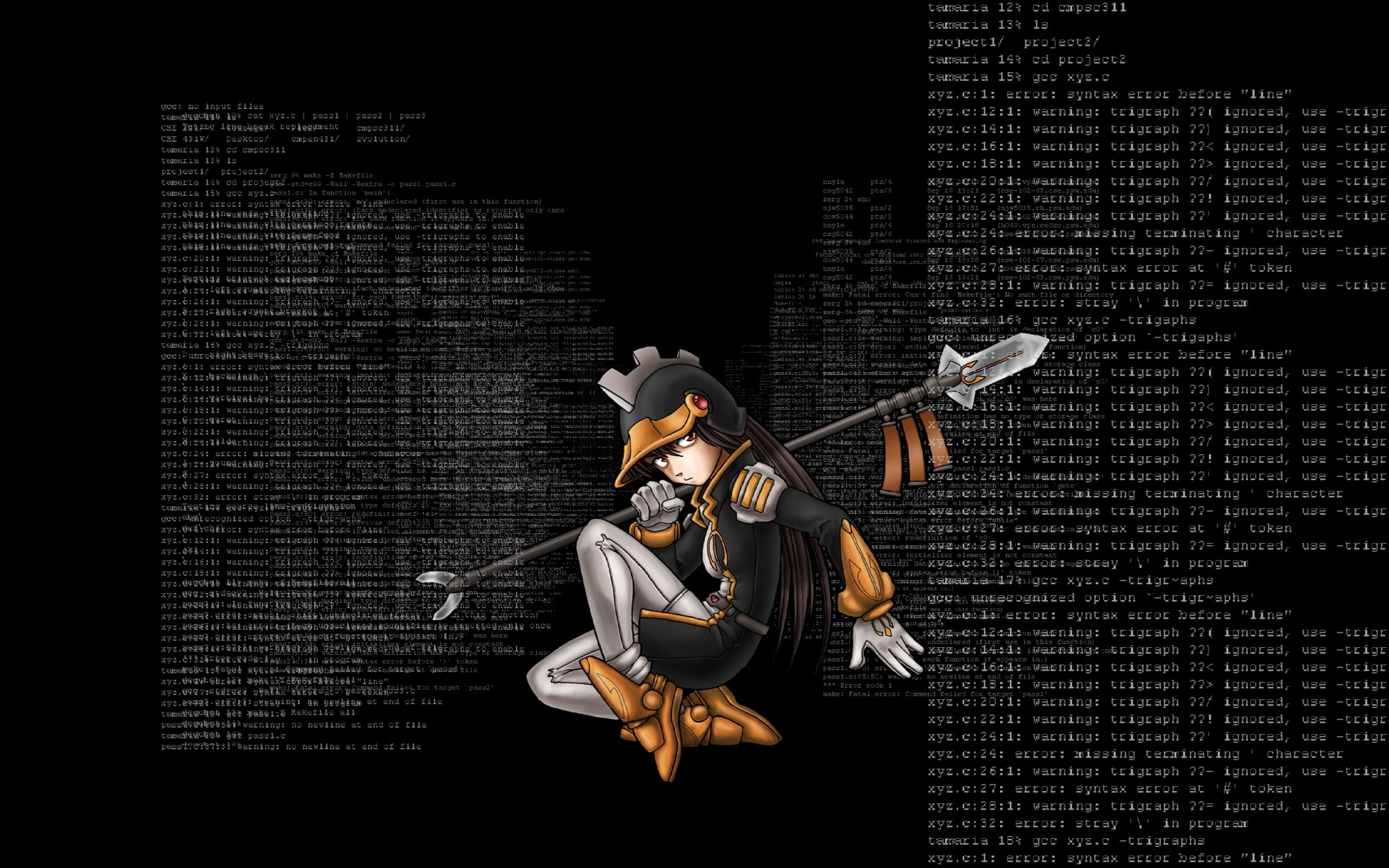 OS-tan, Linux, code