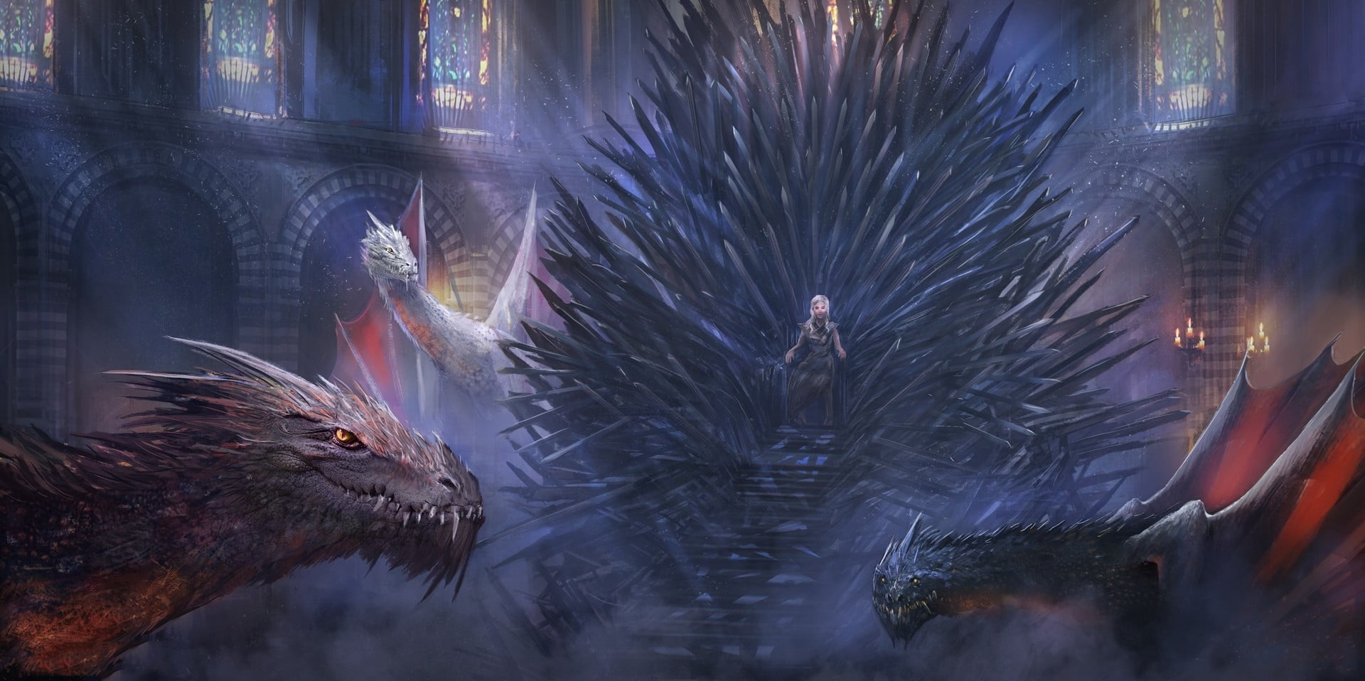 black dragon illustration, fantasy art, Game of Thrones, Daenerys Targaryen