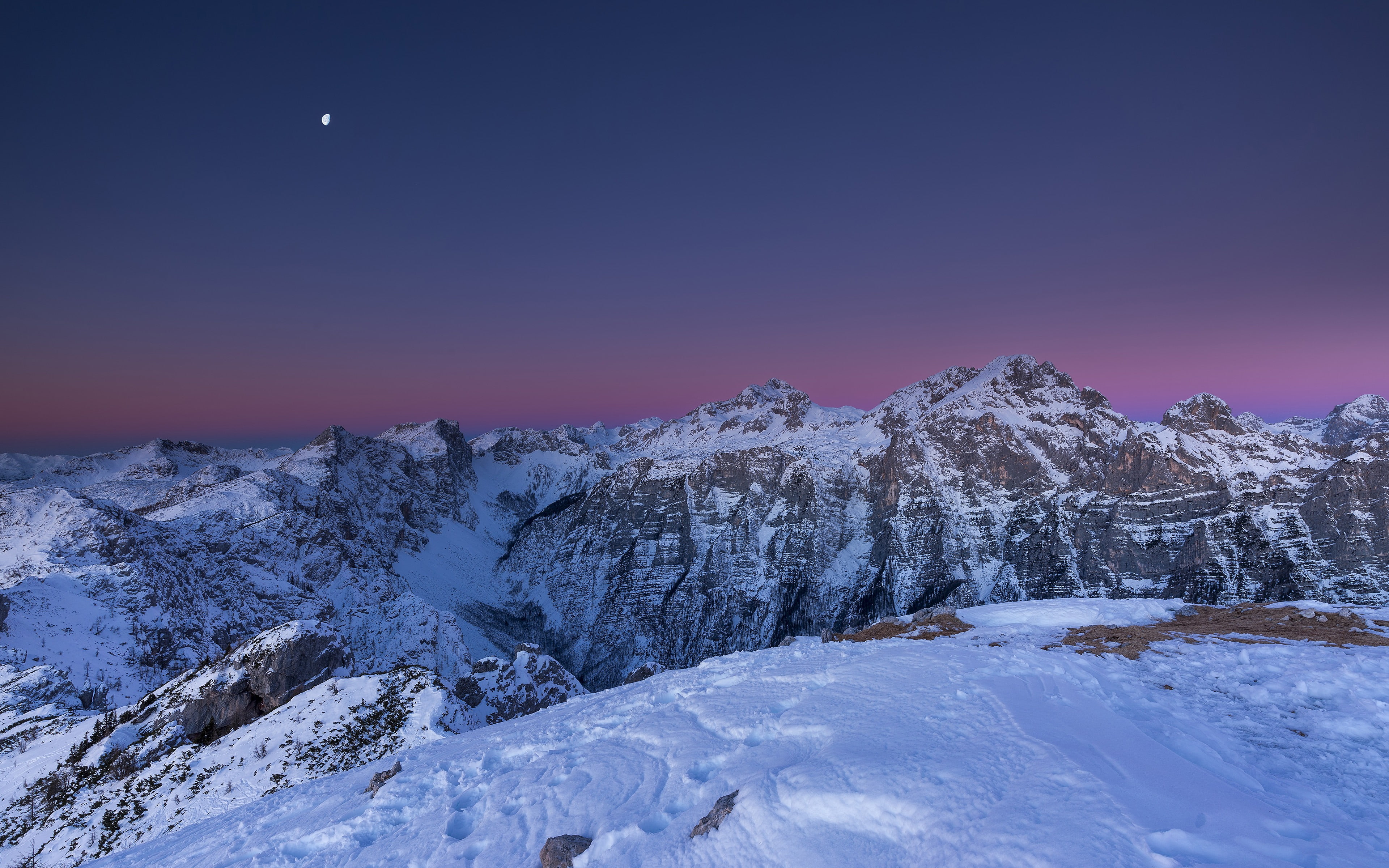 Alps mountain peak frozen glacier iMac Retina 4K U.., snow, winter