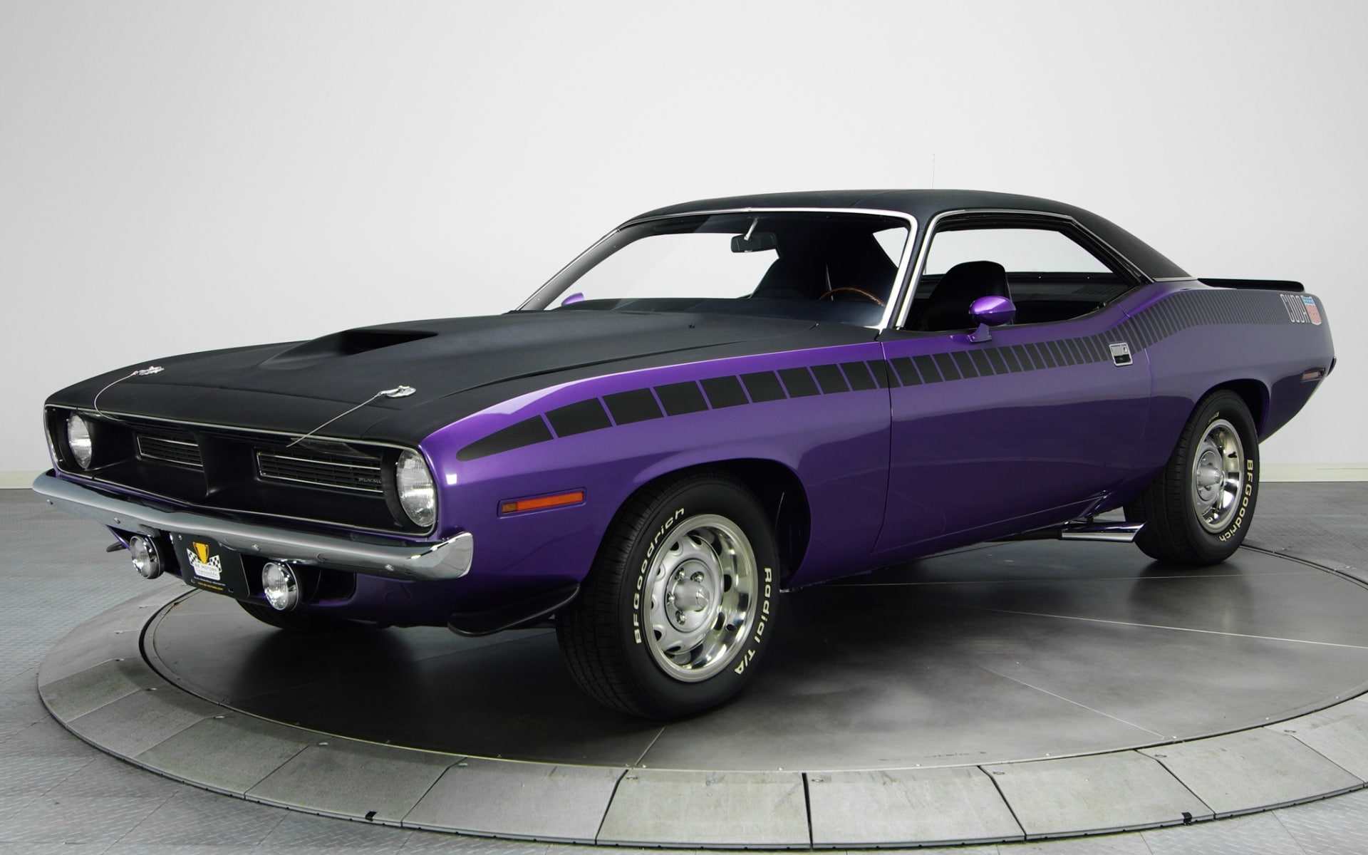 purple Dodge Challenger coupe, background, 1970, Plymouth, the front