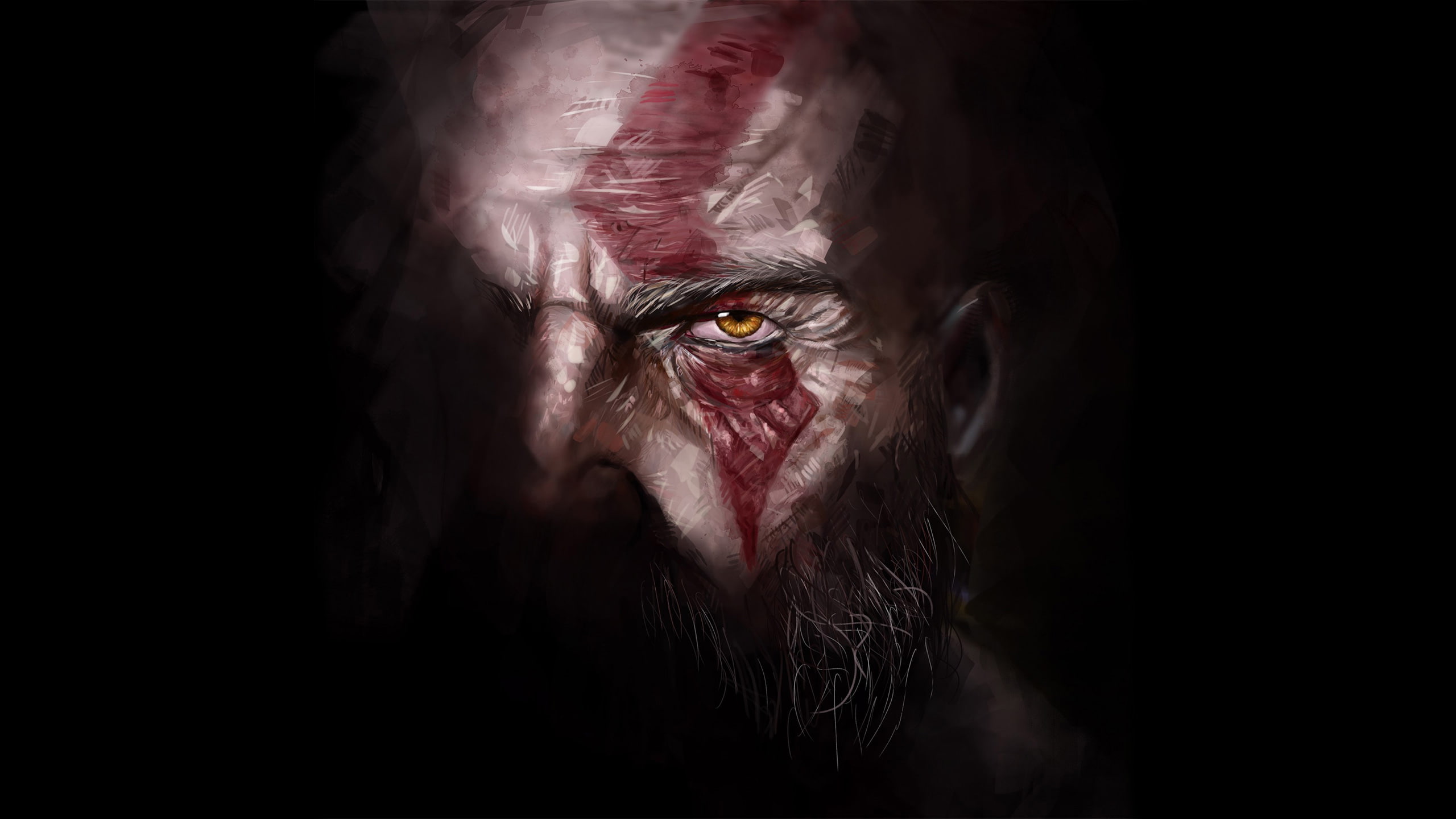 kratos, god of war 4, games, hd, artwork, artist, digital art