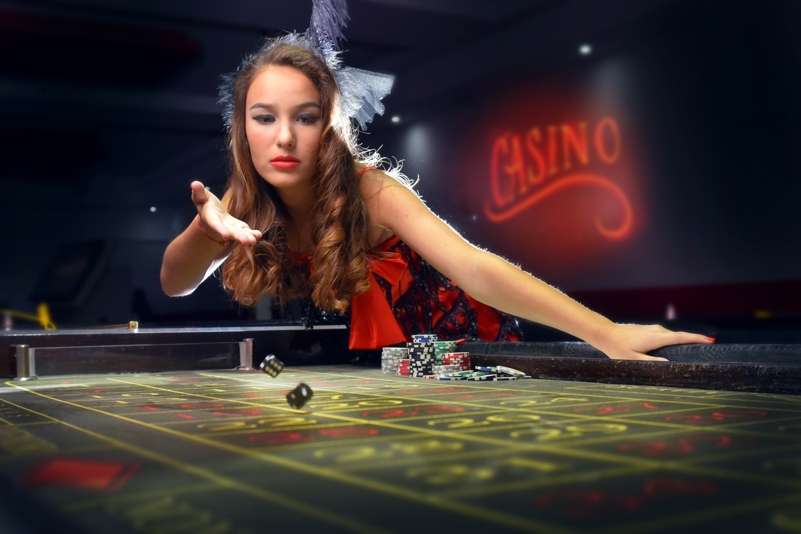 Casino, gambling, dice, women, leisure activity, young adult