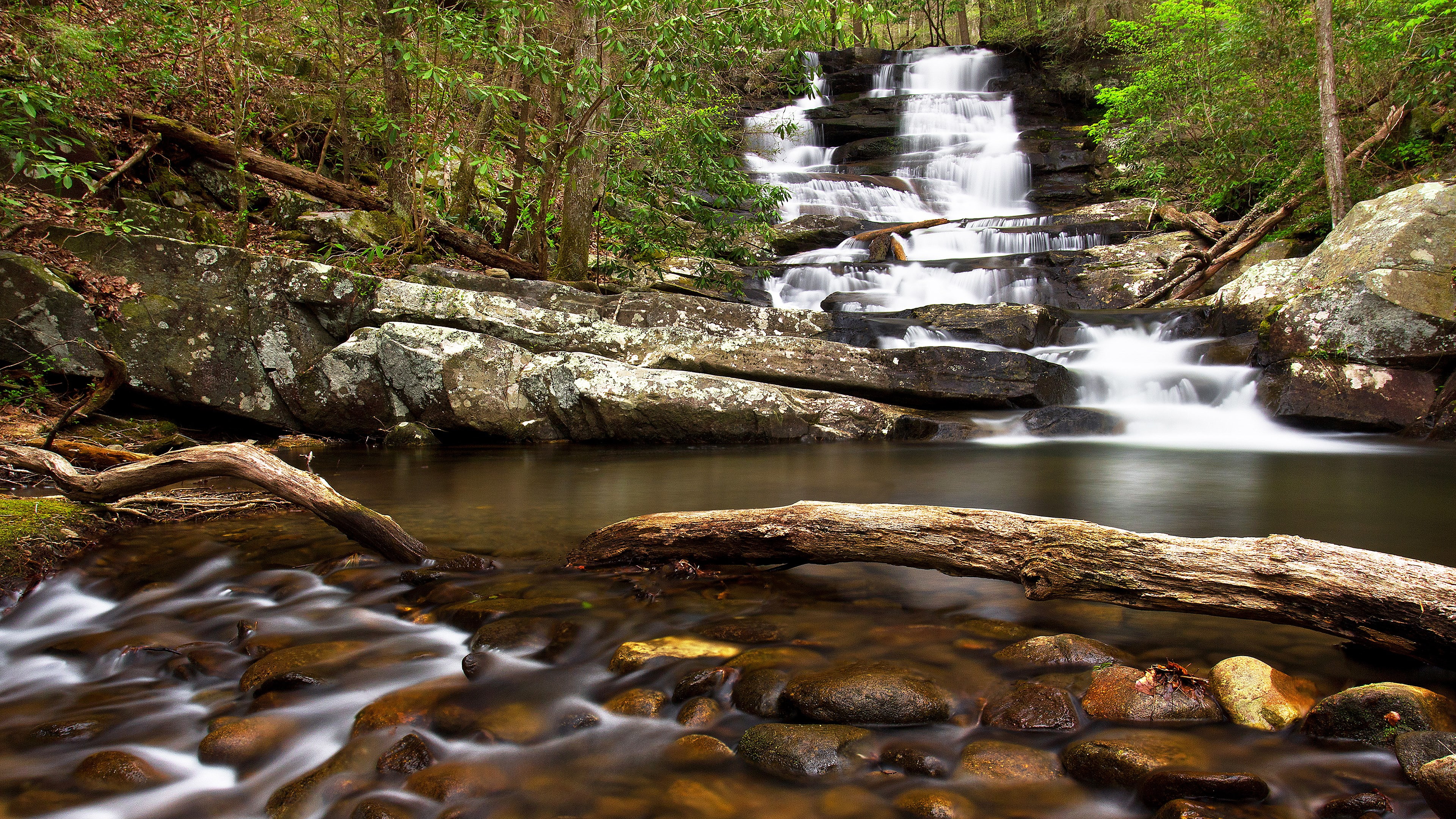 nature  for desktop download 3840x2160, water, rock, forest