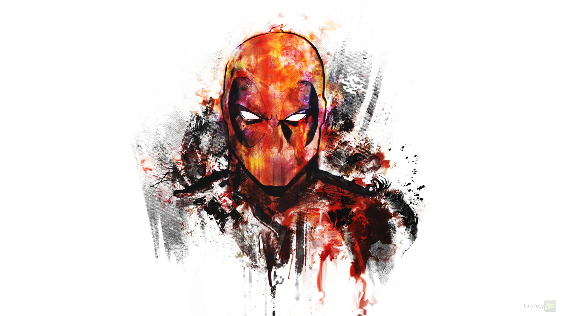 Marvel Deadpool illustration, digital art, white background, artwork