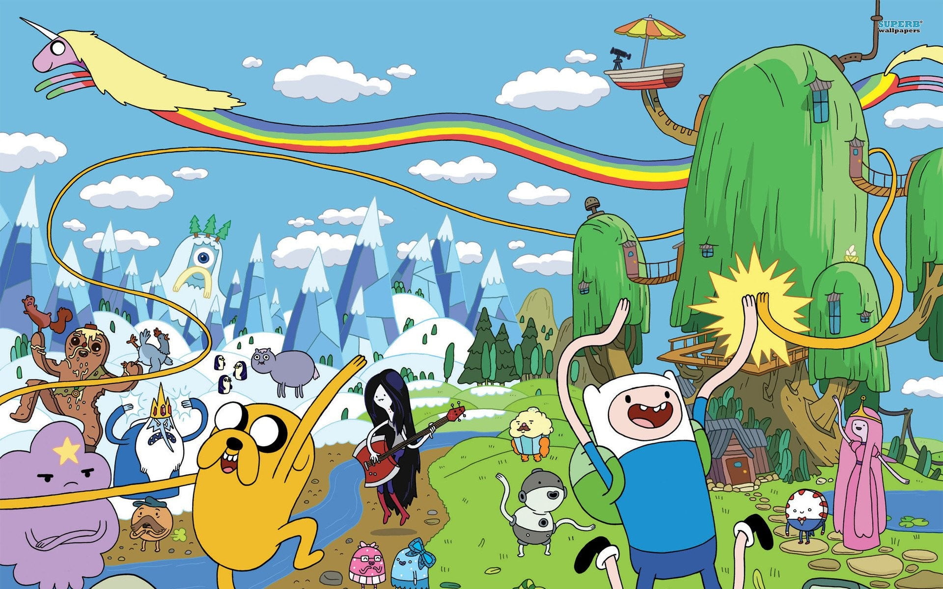 Adventure Time, fantasy art, Marceline the vampire queen, Finn the Human