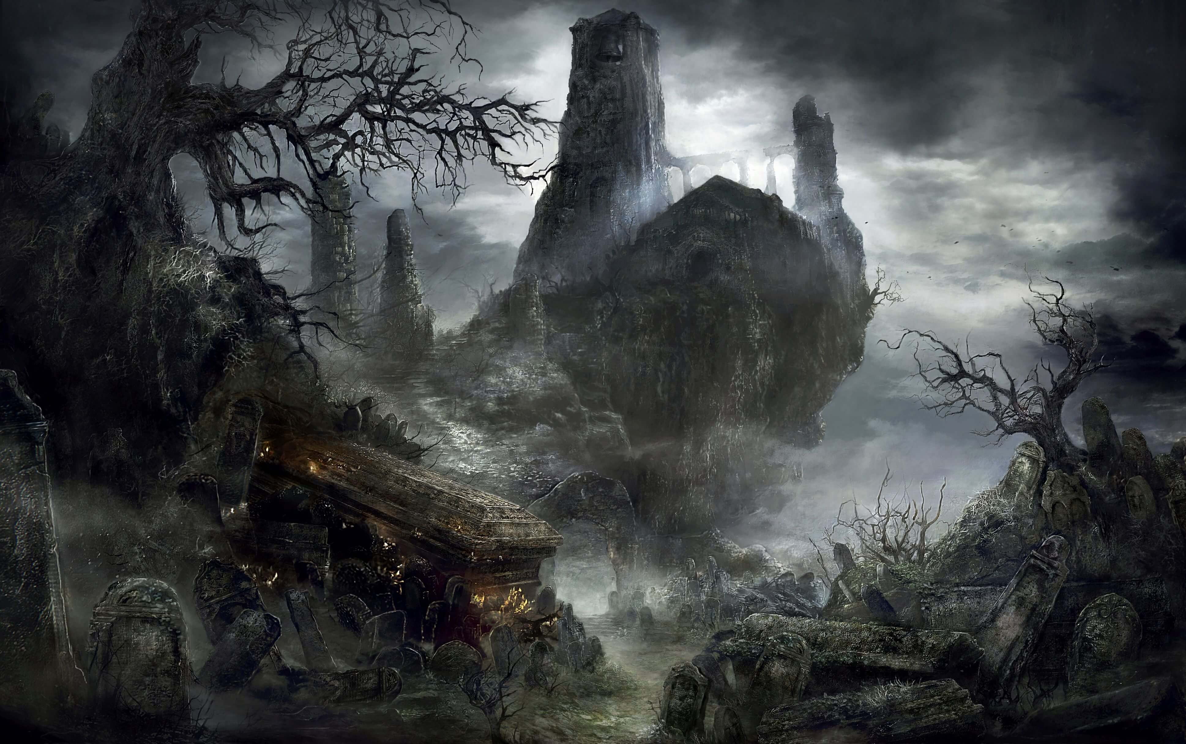 graveyard digital wallpaper, Dark Souls III, Gothic, midevil