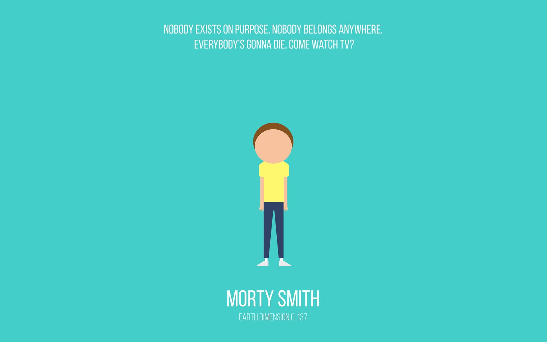 Morty Smith wallpaper, Rick and Morty, minimalism, cartoon, vector