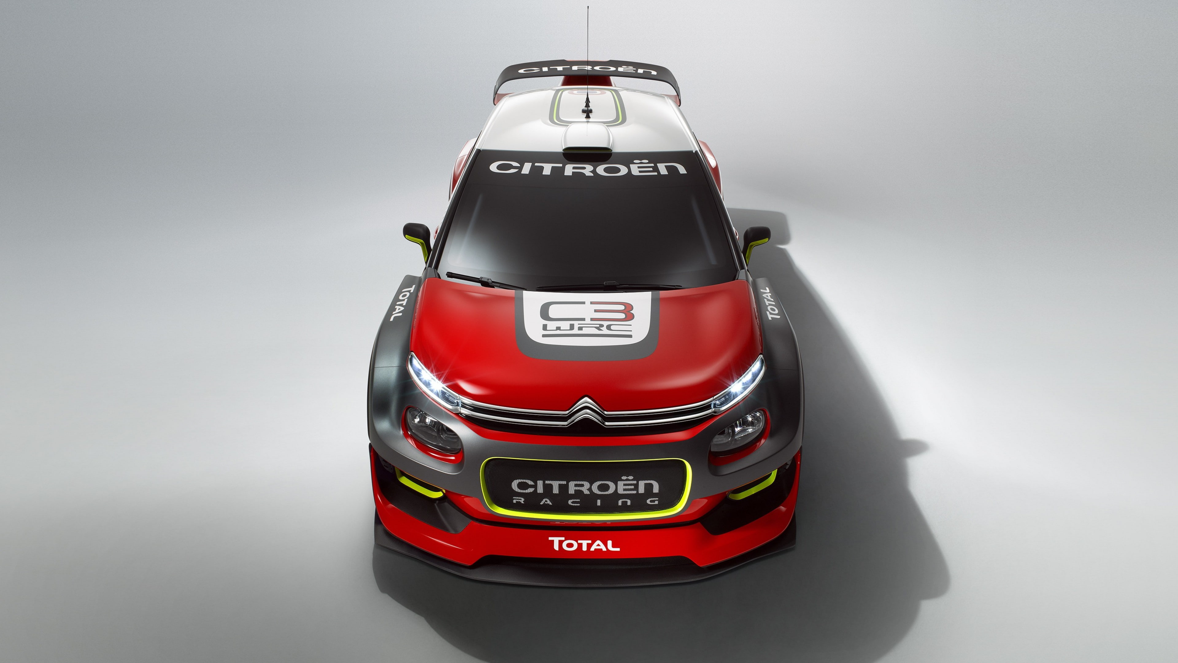 red and white Citroen C3 rally car, Citroen C3 WRC, paris auto show 2016