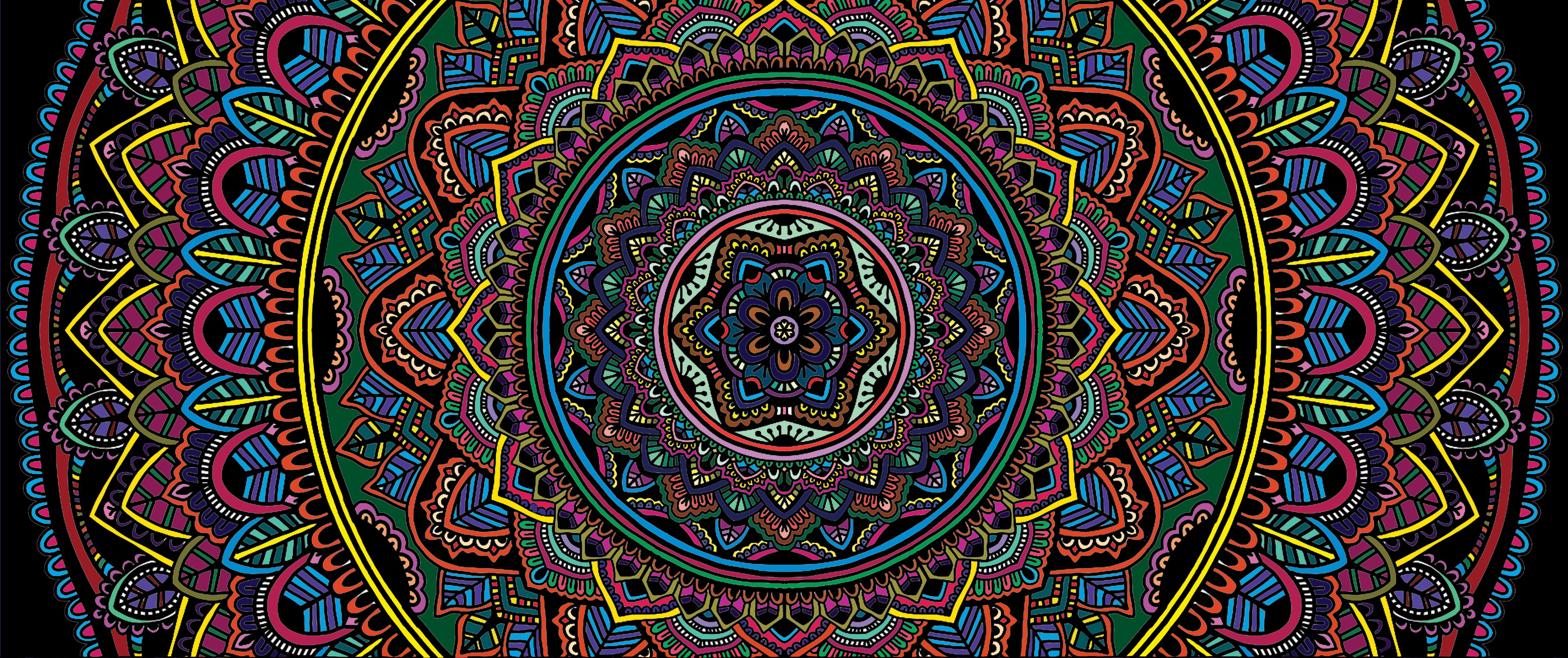 mandala, selective coloring, multi colored, pattern, full frame