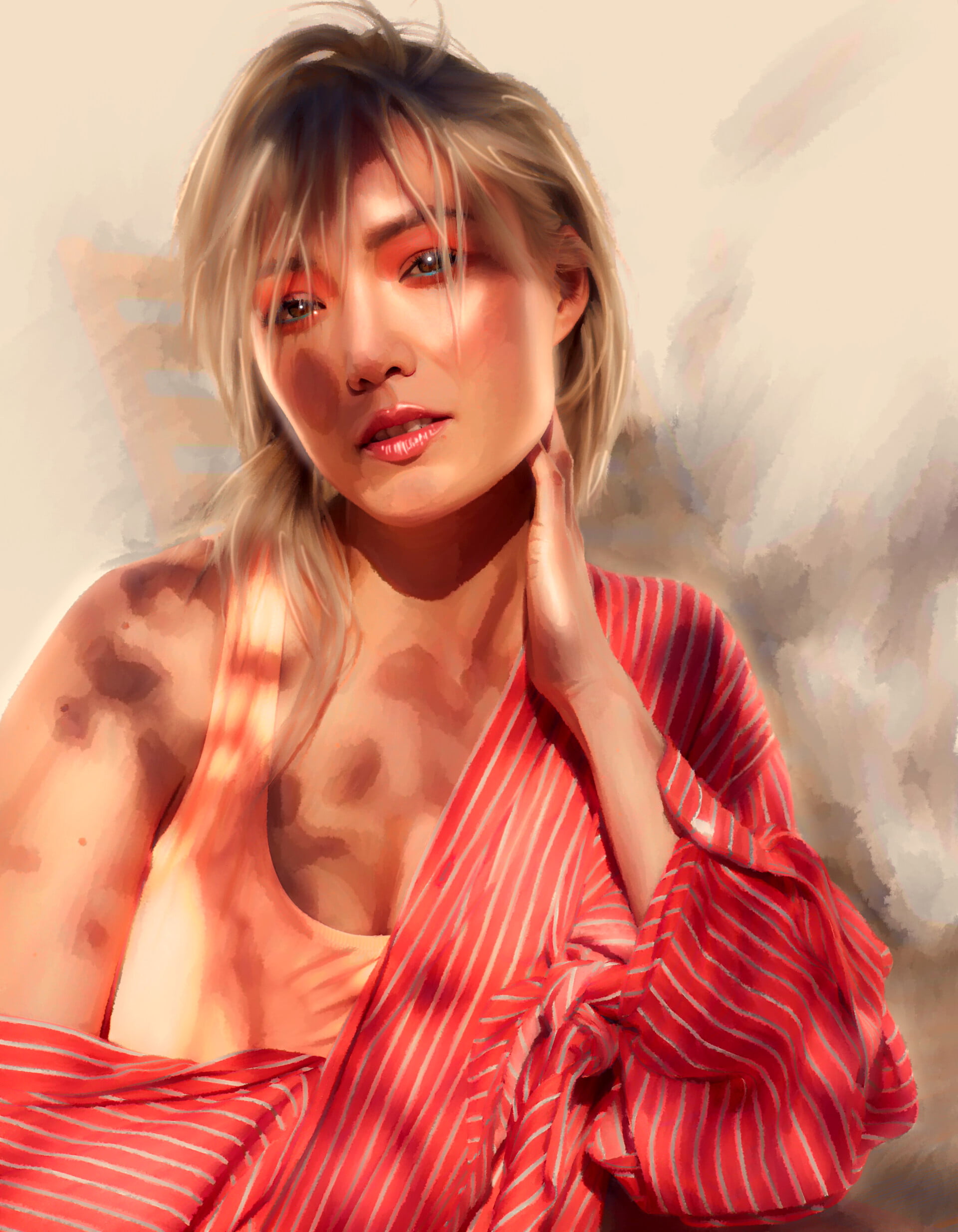 Bassem Khaled, blonde, French actress, drawing, french women