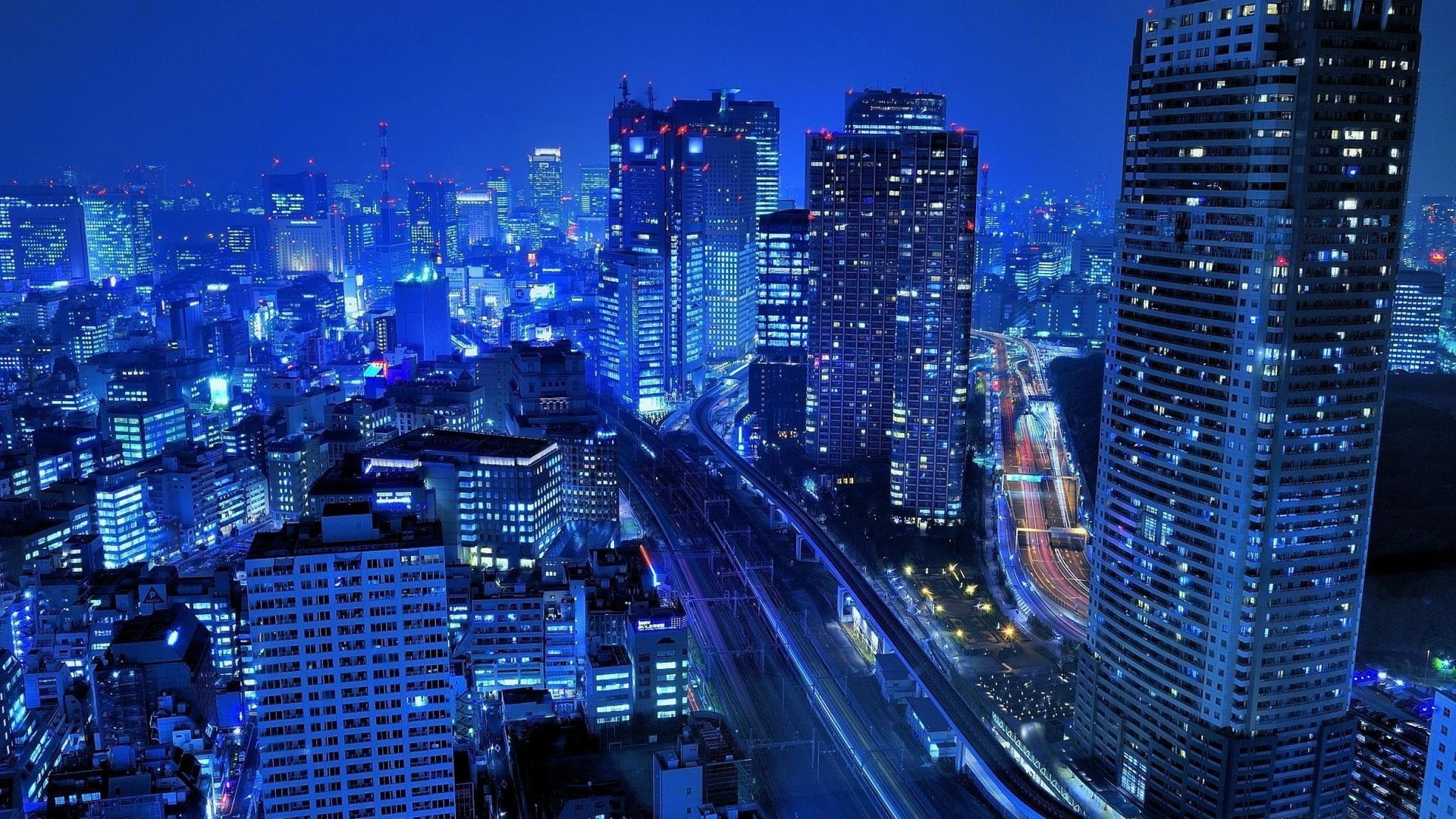 city, Tokyo, cityscape, city lights, traffic