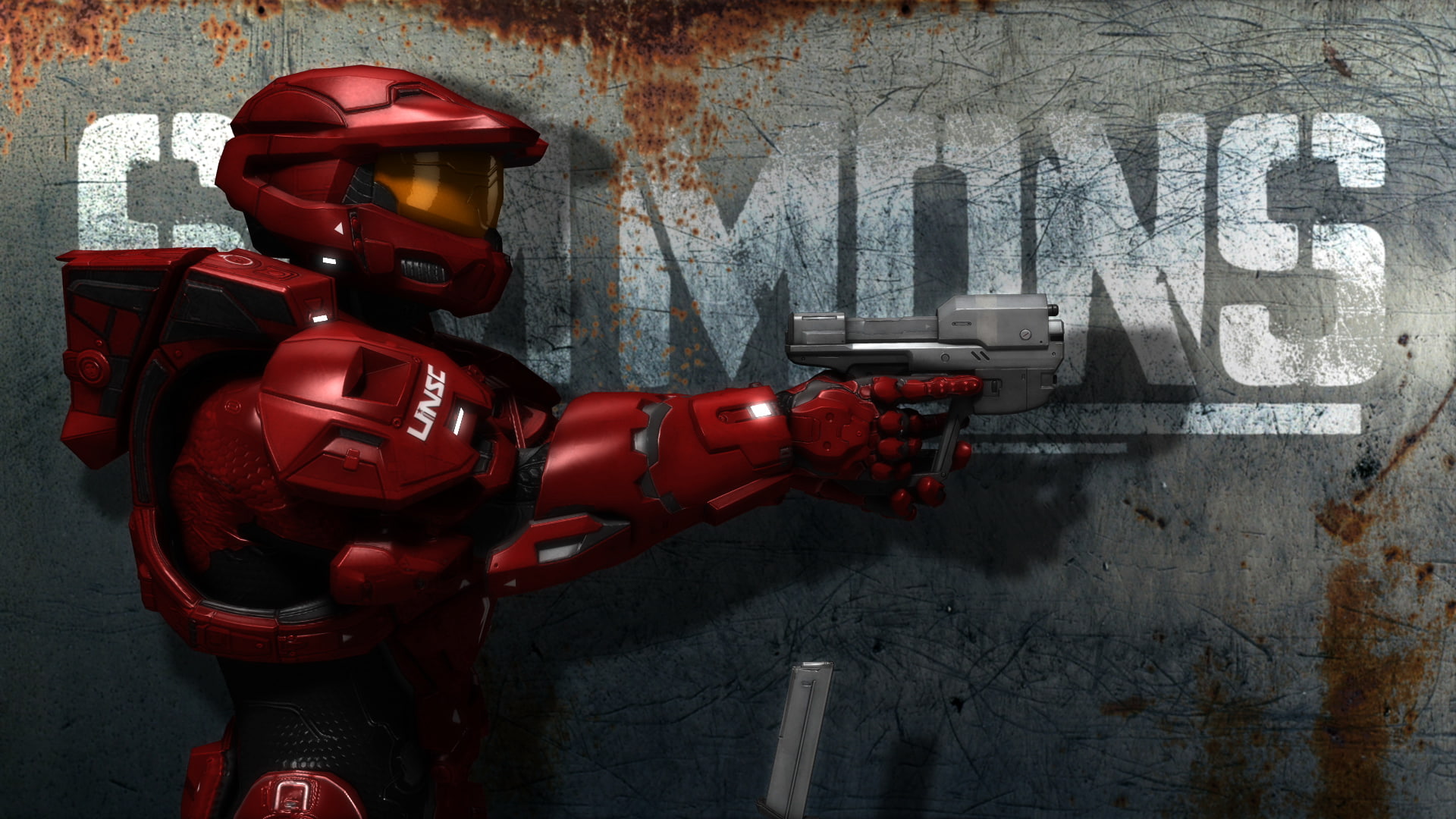 Red vs. Blue, artwork, Halo, video games, wall - building feature