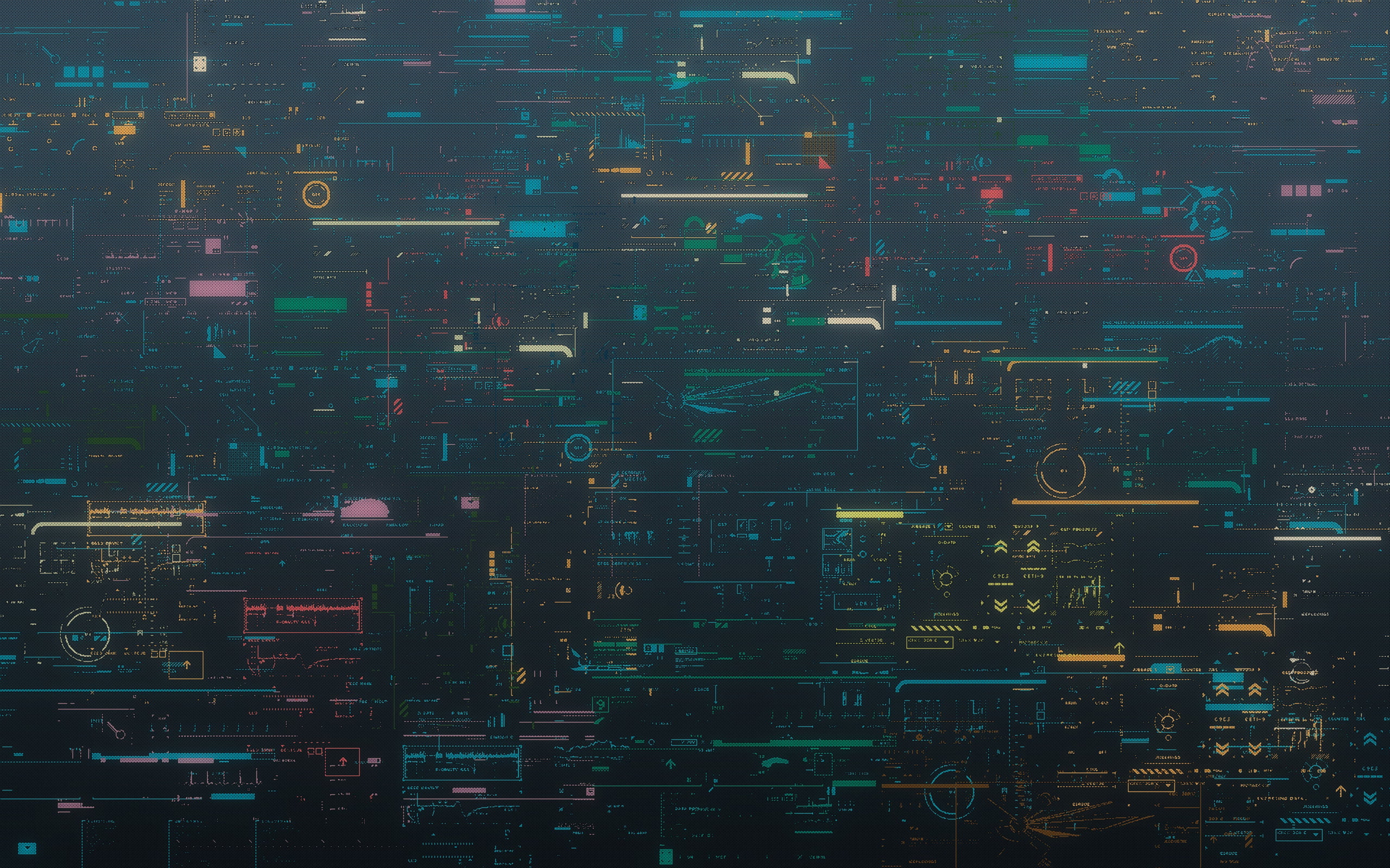computer, code, digital, colorful