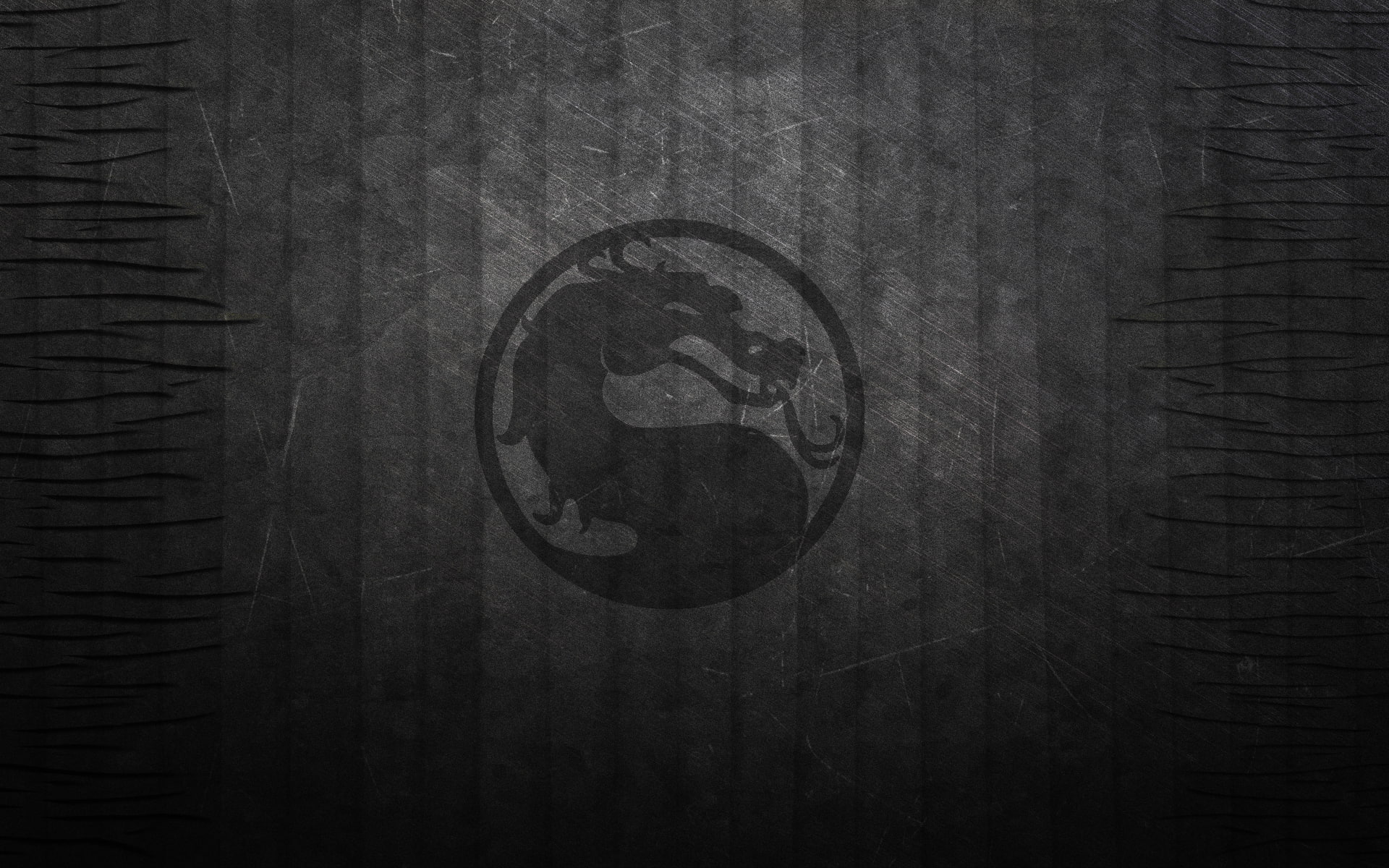 Mortal Kombat logo, strip, the dark background, black, dragon