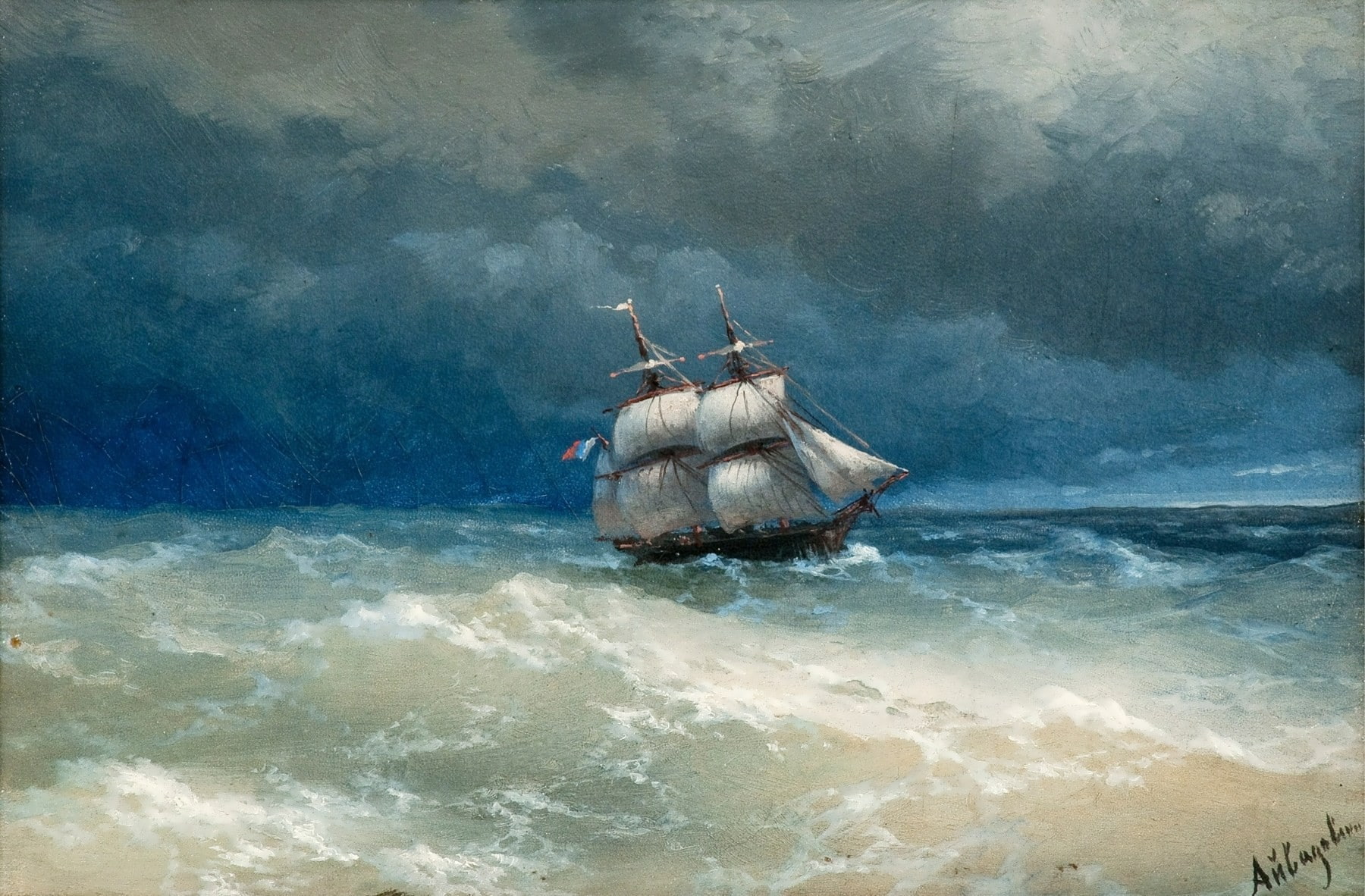 ship, painting, sea, Ivan Aivazovsky