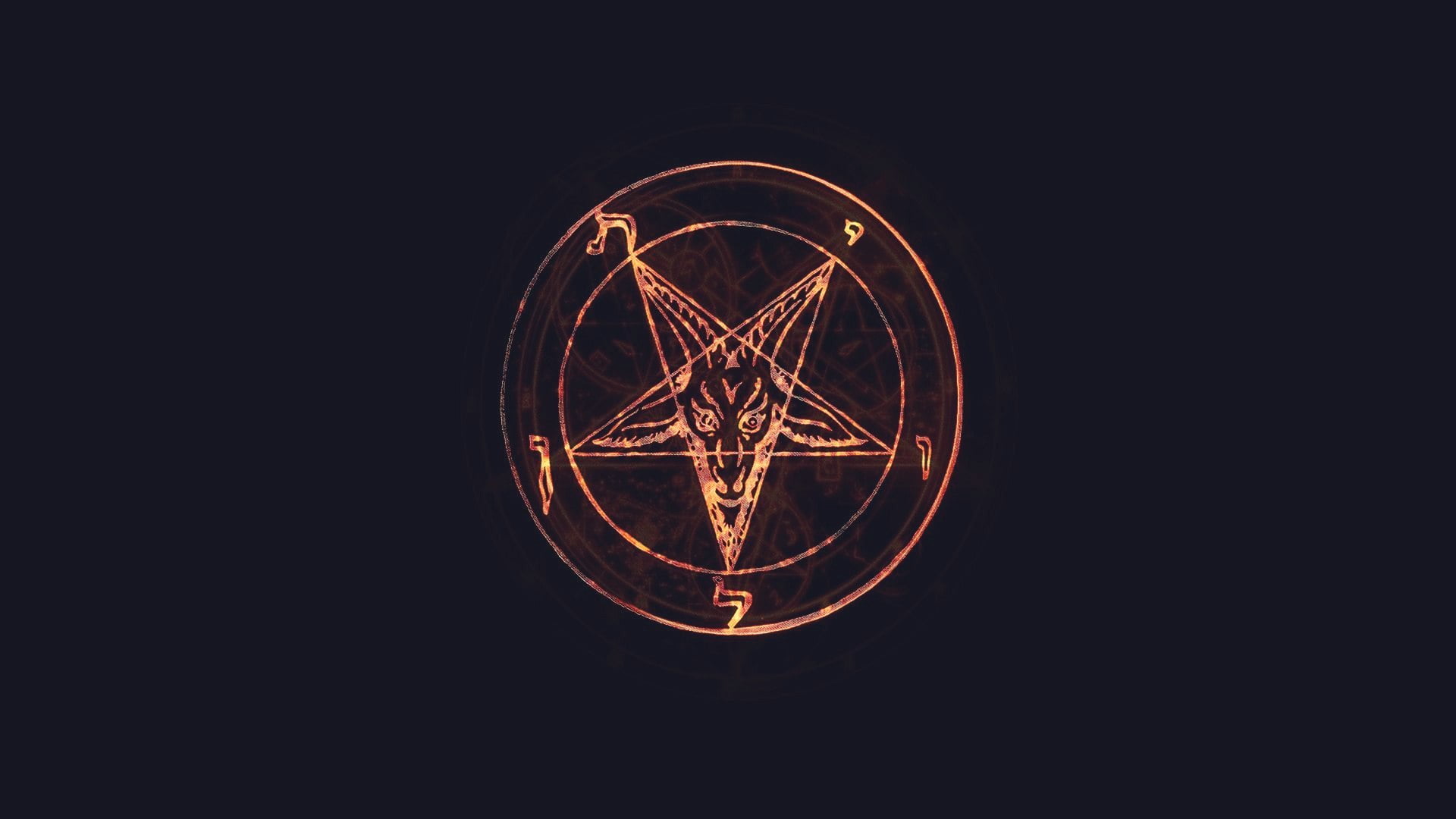 brown star wallpaper, glow, Satan, Lucifer, Pentagram, symbol