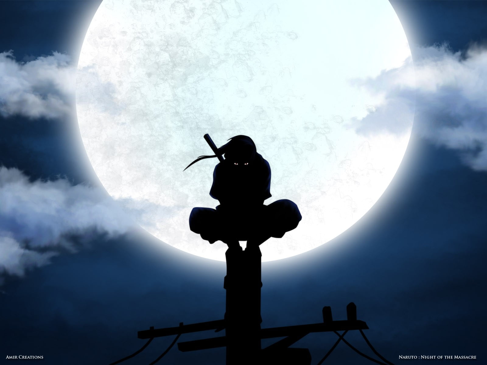 ninja silhouette wallpaper, Naruto Shippuuden, Uchiha Itachi