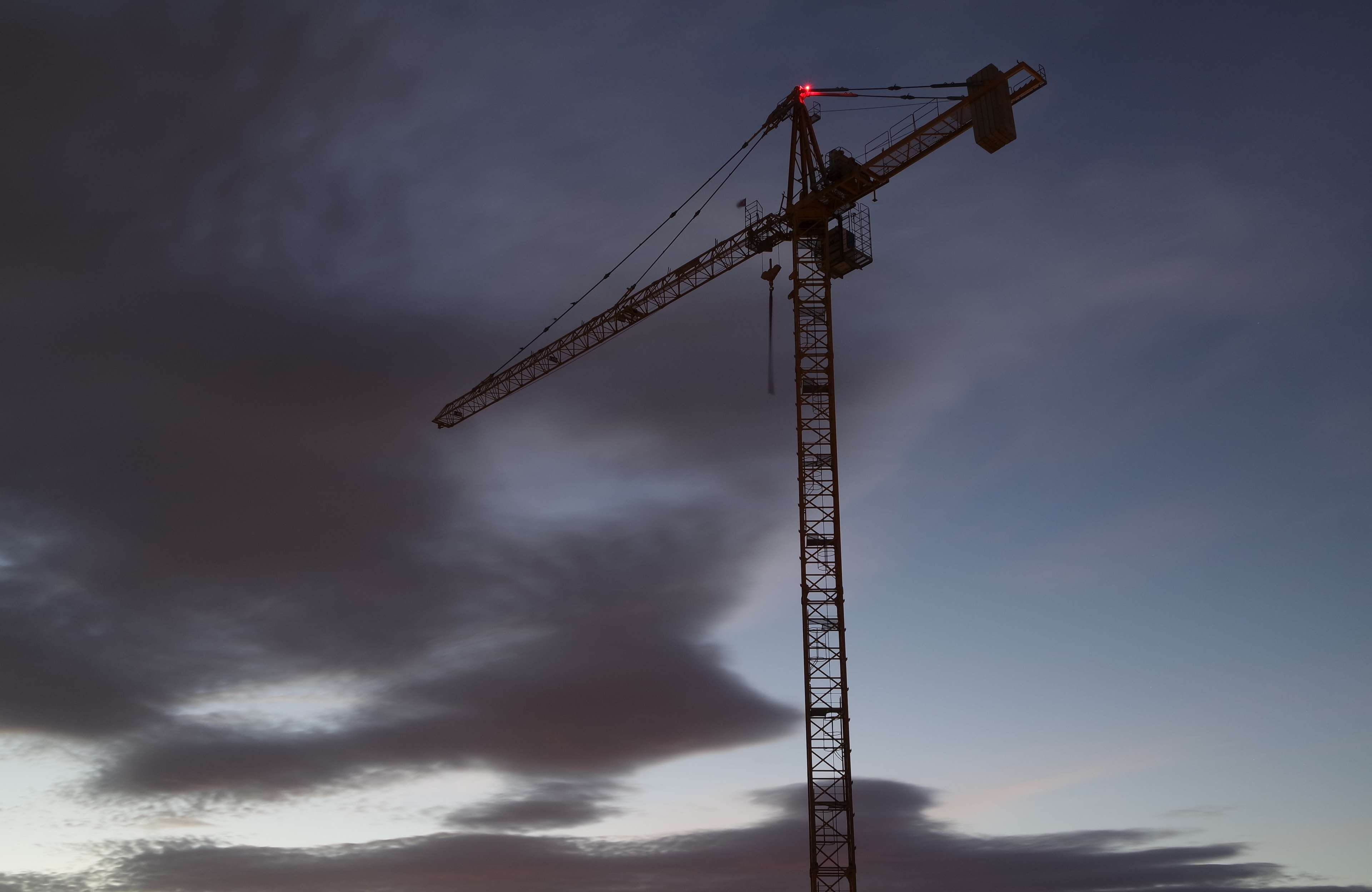 clouds, construction, crane, sky, cloud - sky, construction industry