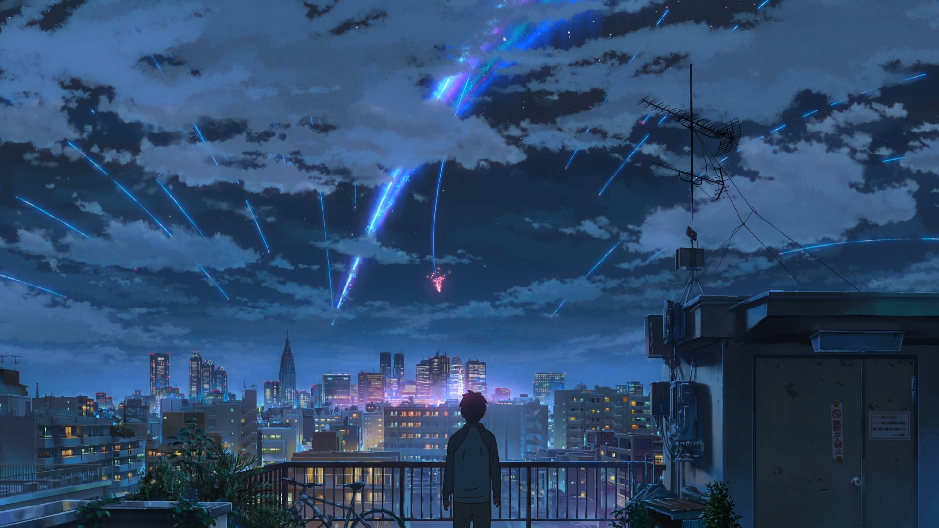 Your Name wallpaper, Kimi no Na Wa, Makoto Shinkai , starry night