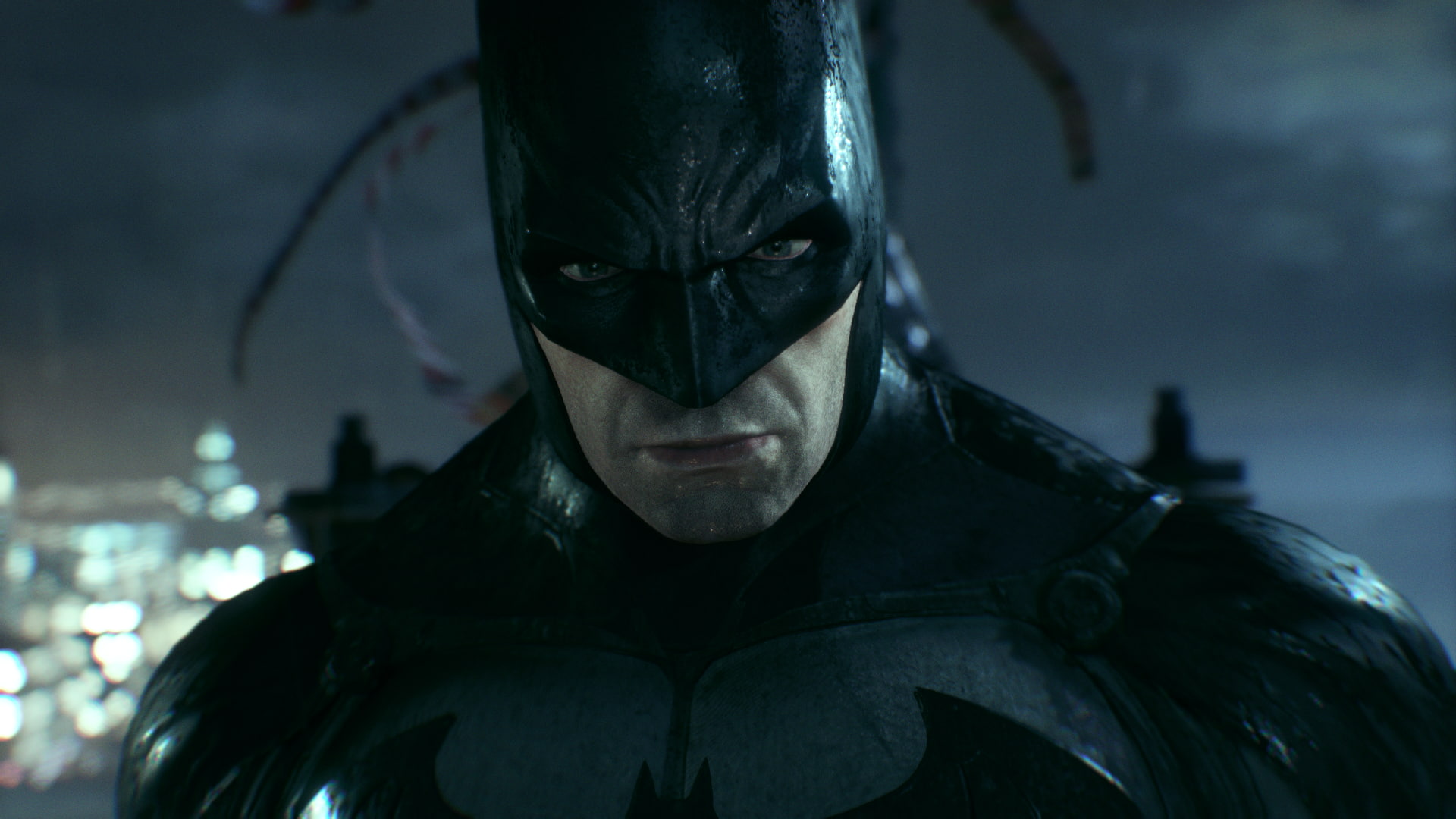 Batman: Arkham Knight, portrait, focus on foreground, close-up