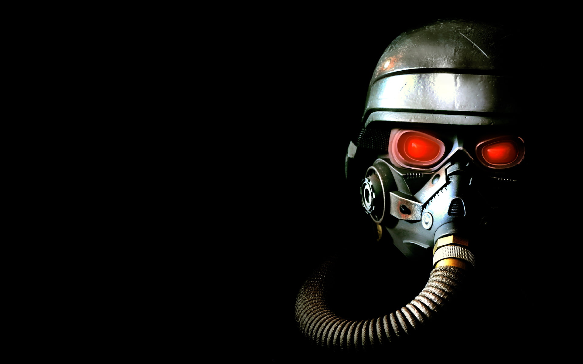 Killzone Helghast Black Gas Mask HD, black gas mask, video games