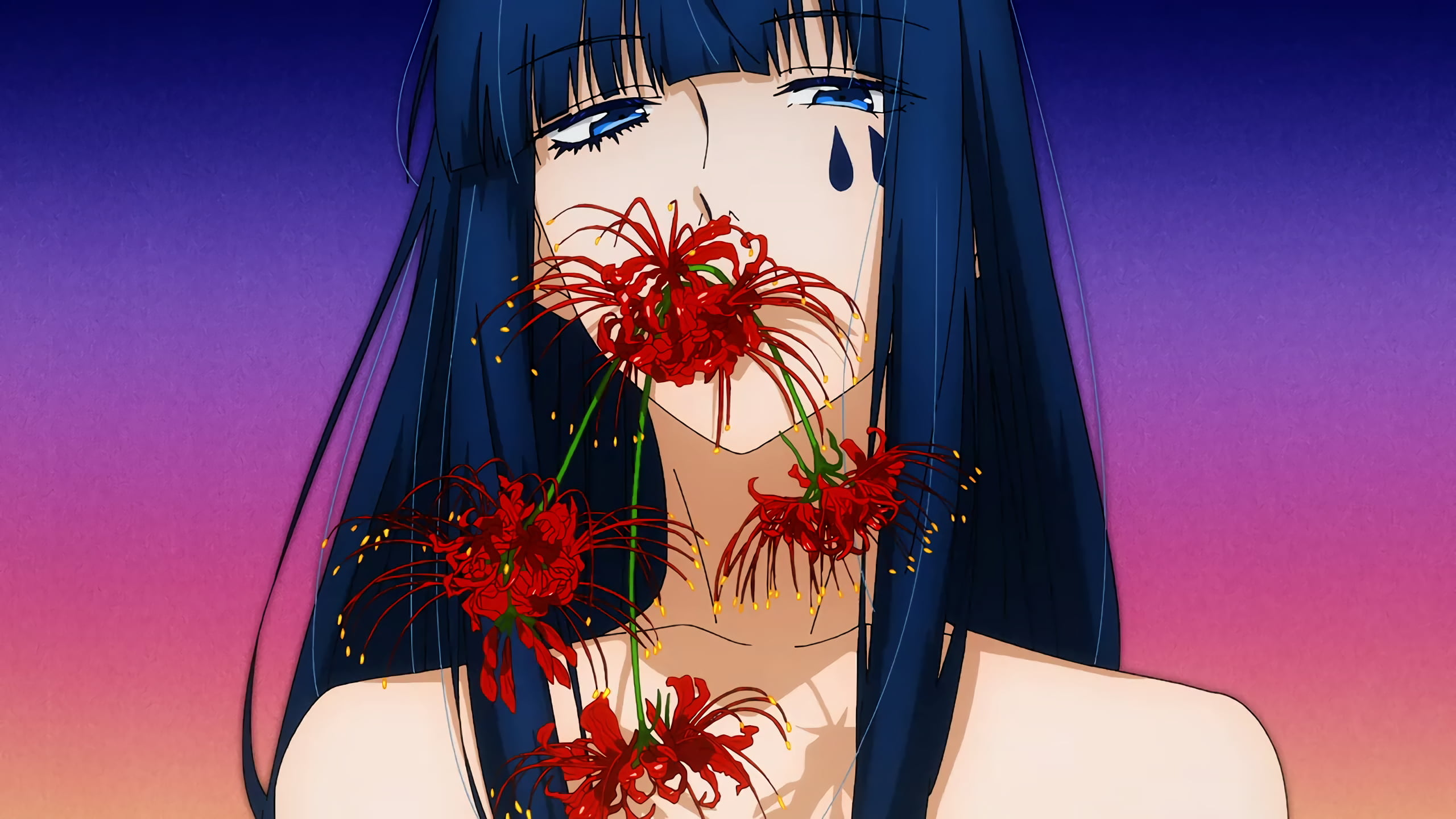 Mahou Shoujo Magical Destroyers, anime girls, flowers