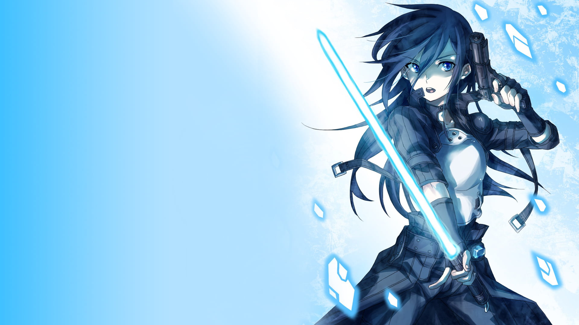 Free download | HD wallpaper: female holding sword and pistol character