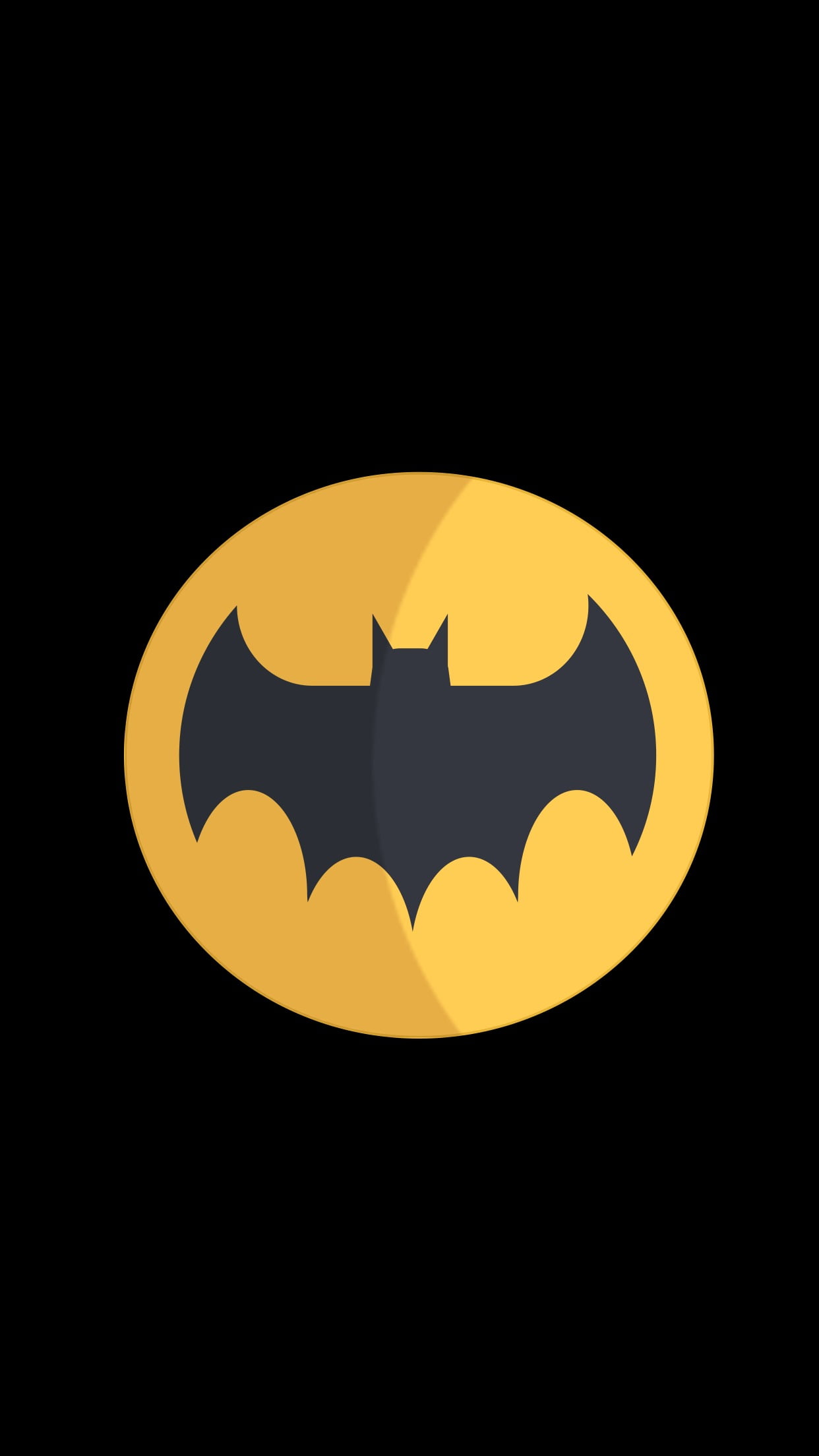 Batman logo, material minimal, no people, space, black background