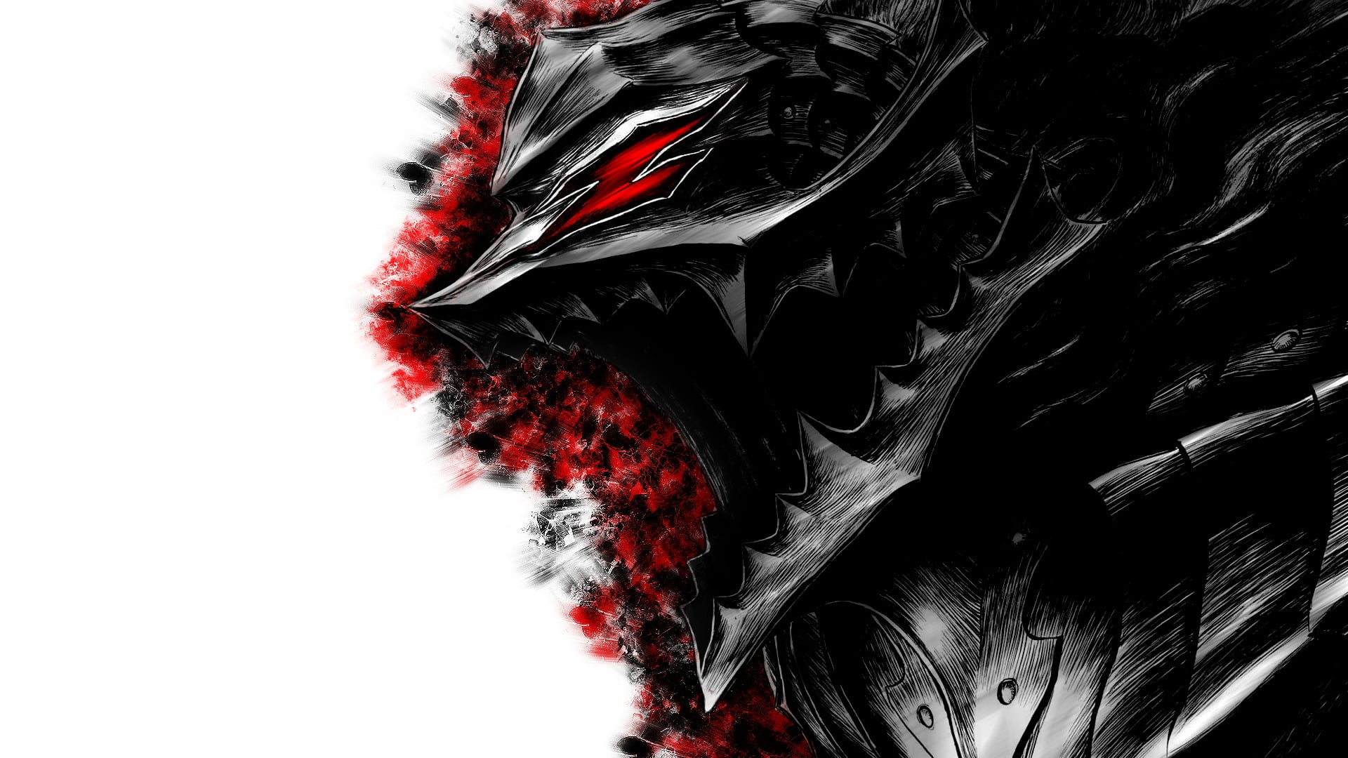 black and red dragon digital wallpaper, Berserk, Guts, anime