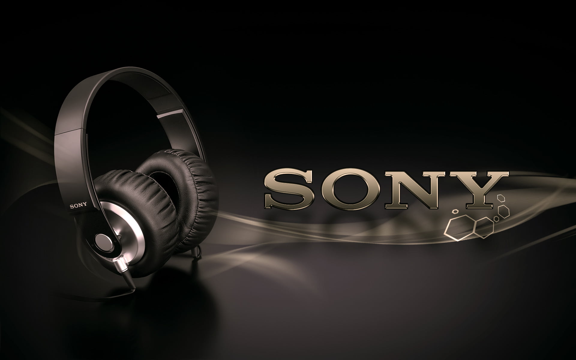 black Sony headphones, illustration, vector, technology, backgrounds