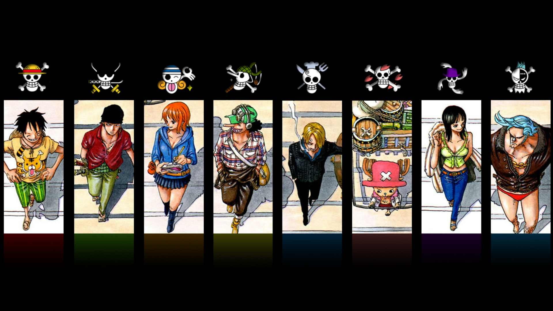 One Piece digital wallpaper, Monkey D. Luffy, Roronoa Zoro, Sanji