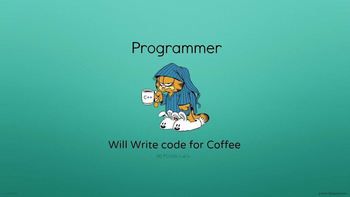 Programmer logo, Technology, Programming, Coder, Garfield, Humor