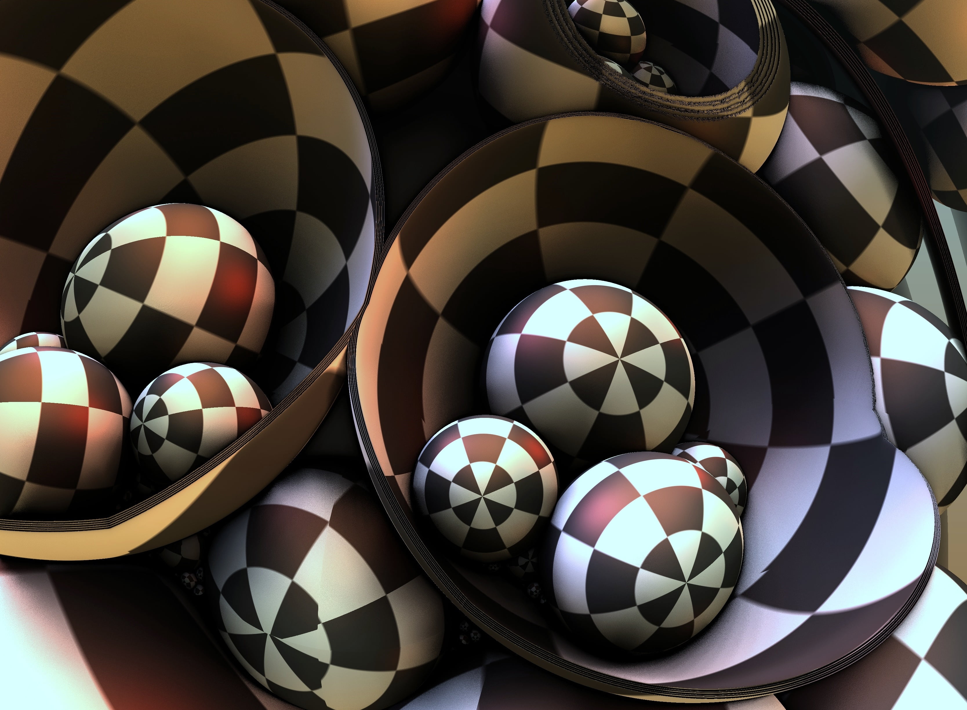 white and black optical illusion, balls, shape, dive, illustration