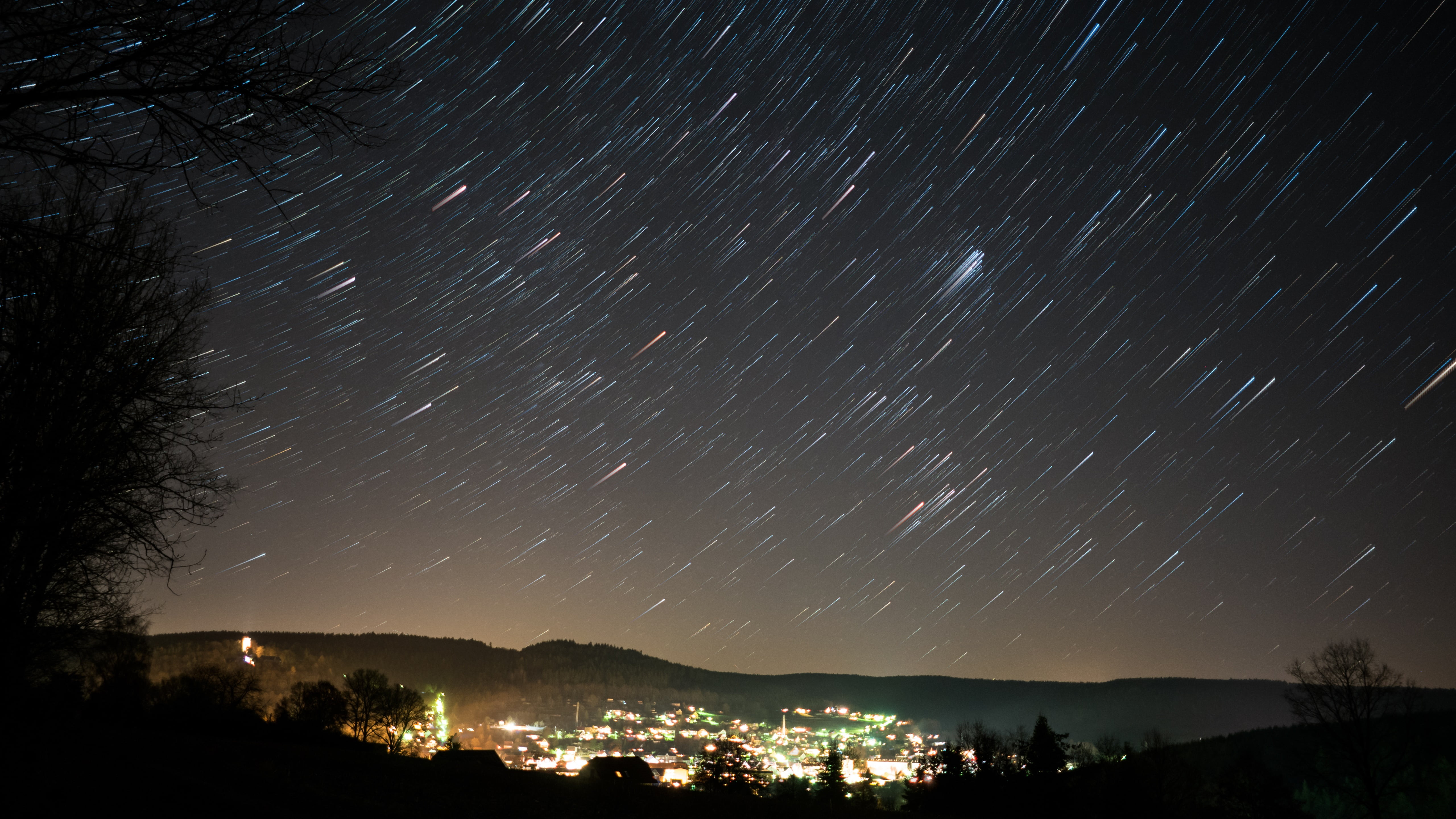 sky, nature, night, 5k uhd, star trails, darkness, long exposure photography