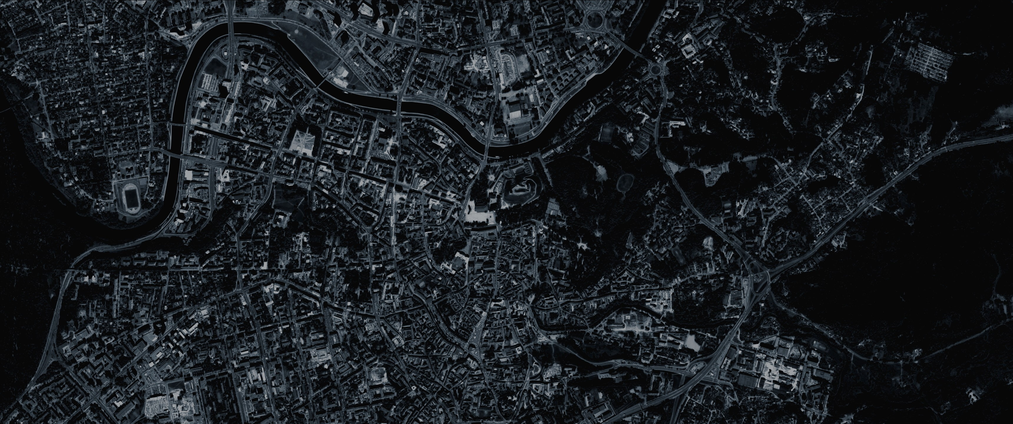 building photo, dark, city, blue, Vilnius, aerial view, Lithuania