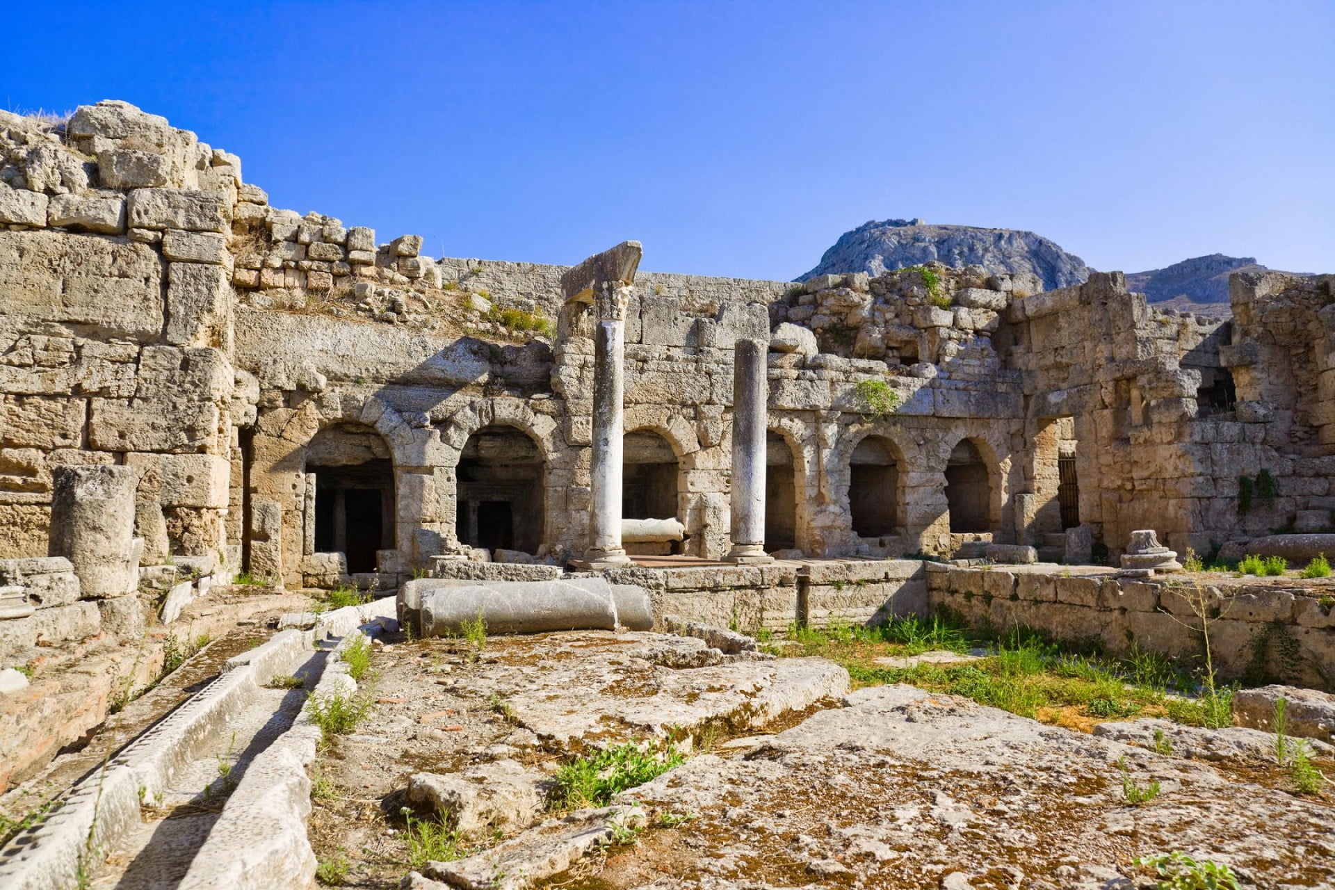Corinthia, Greece, architecture, ruins