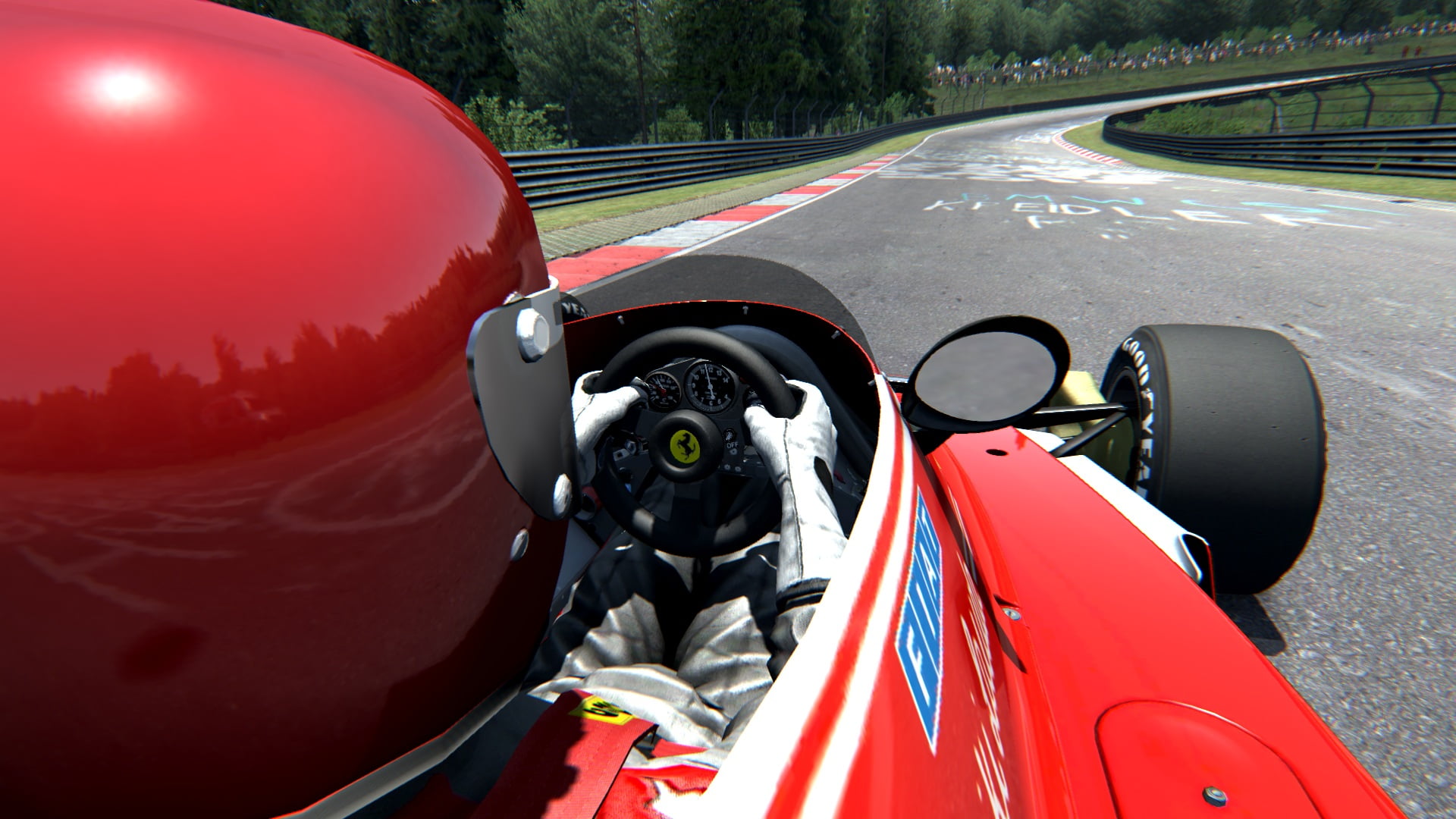 Assetto Corsa, Nordschleife, Ferrari 312T, cockpit, racing